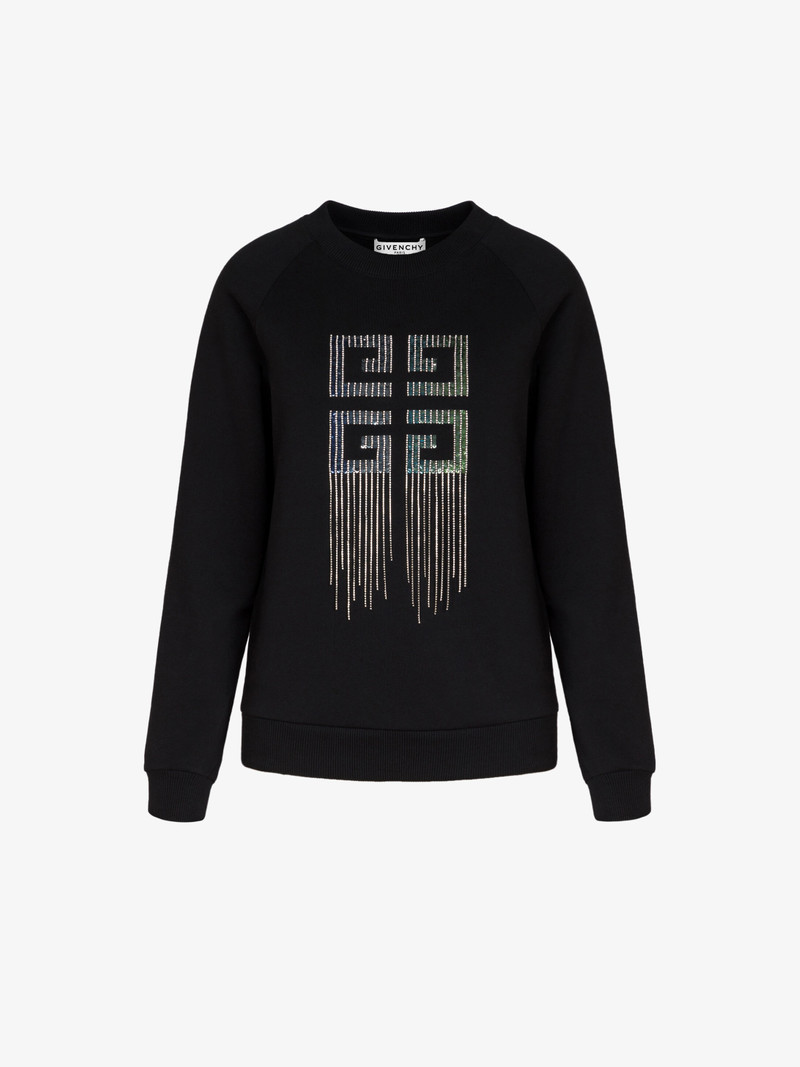 4G sequins and crystals embroidered sweatshirt 1