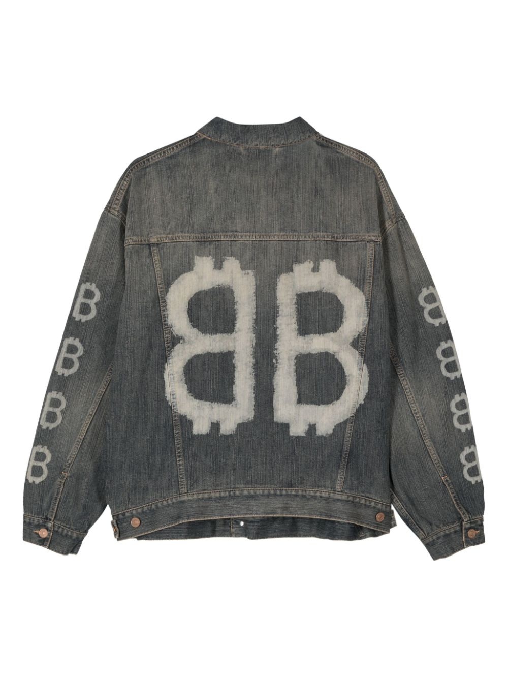 logo-print buttoned denim jacket - 2