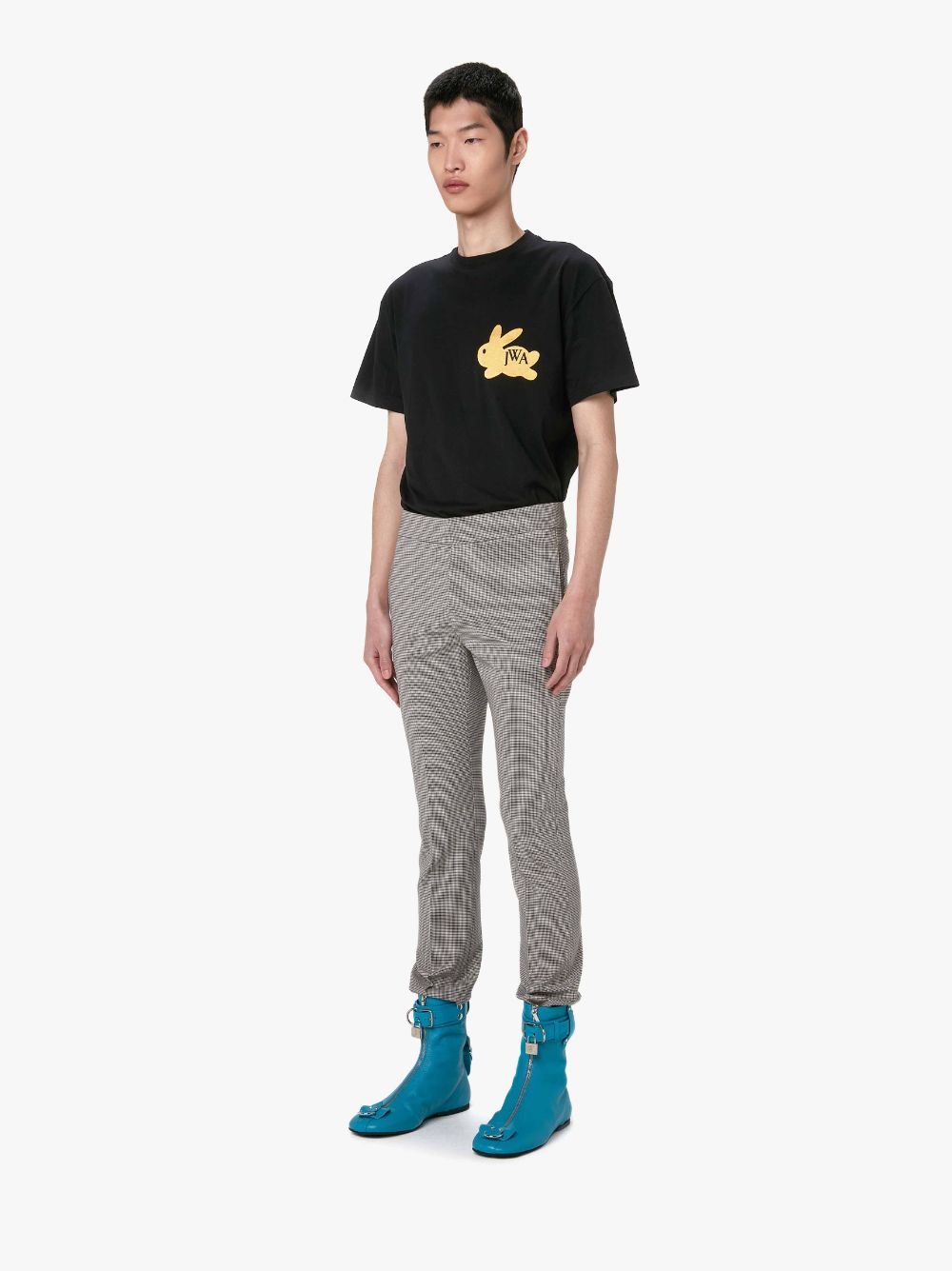 CHECK SLIM LEG TROUSERS - 4