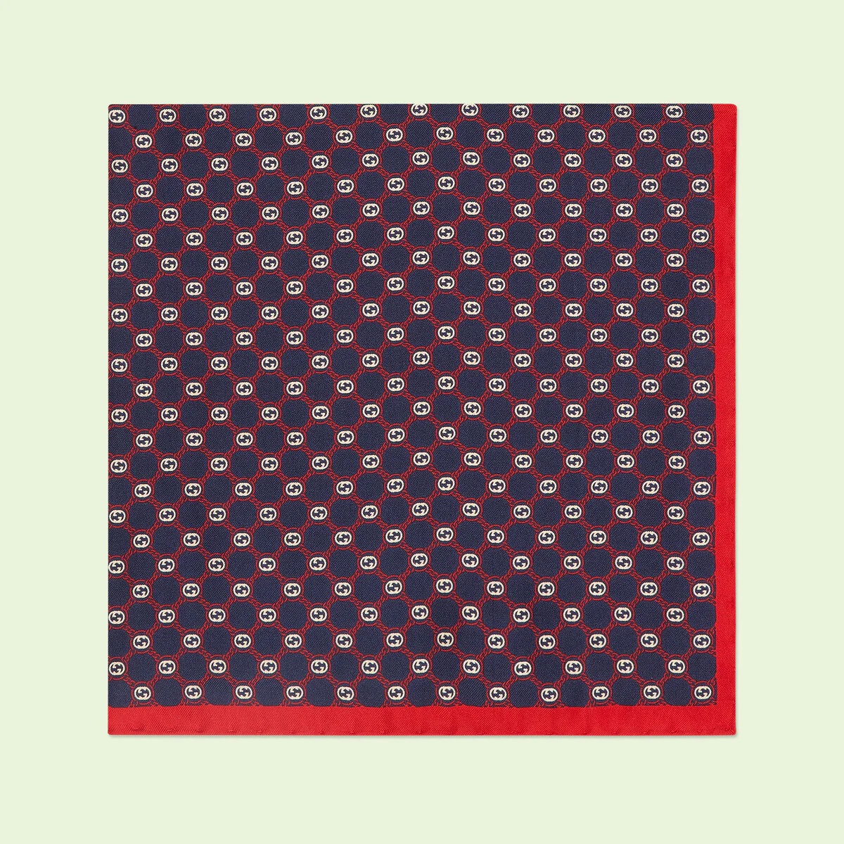 Interlocking G print silk pocket square - 2