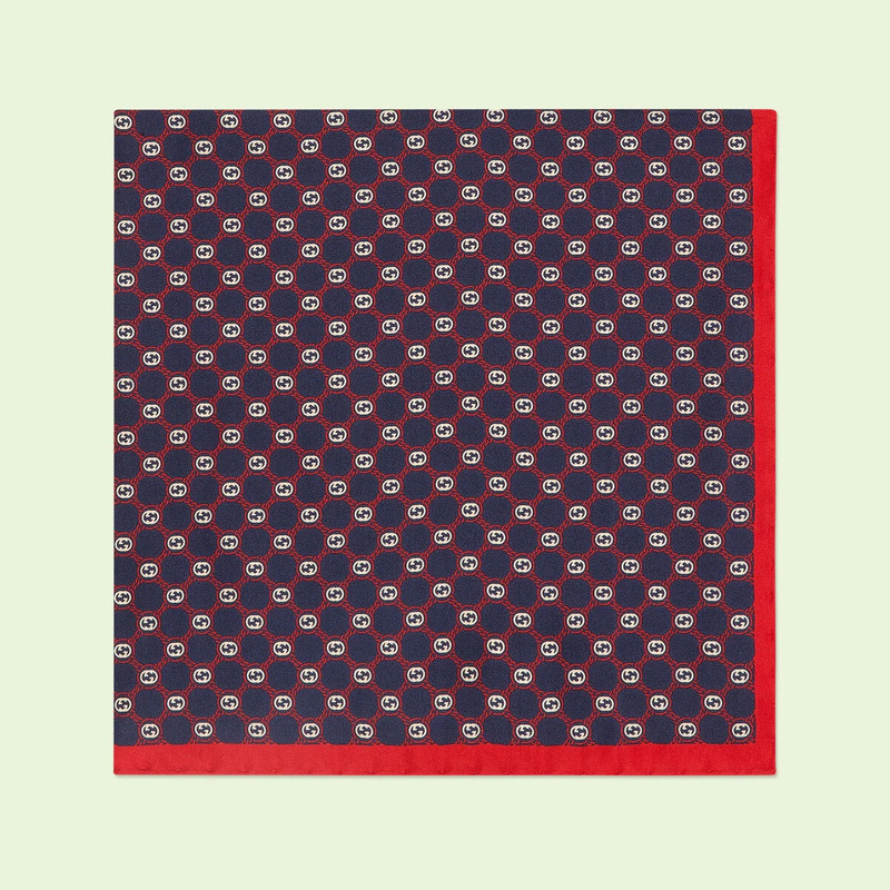 GUCCI Interlocking G print silk pocket square outlook