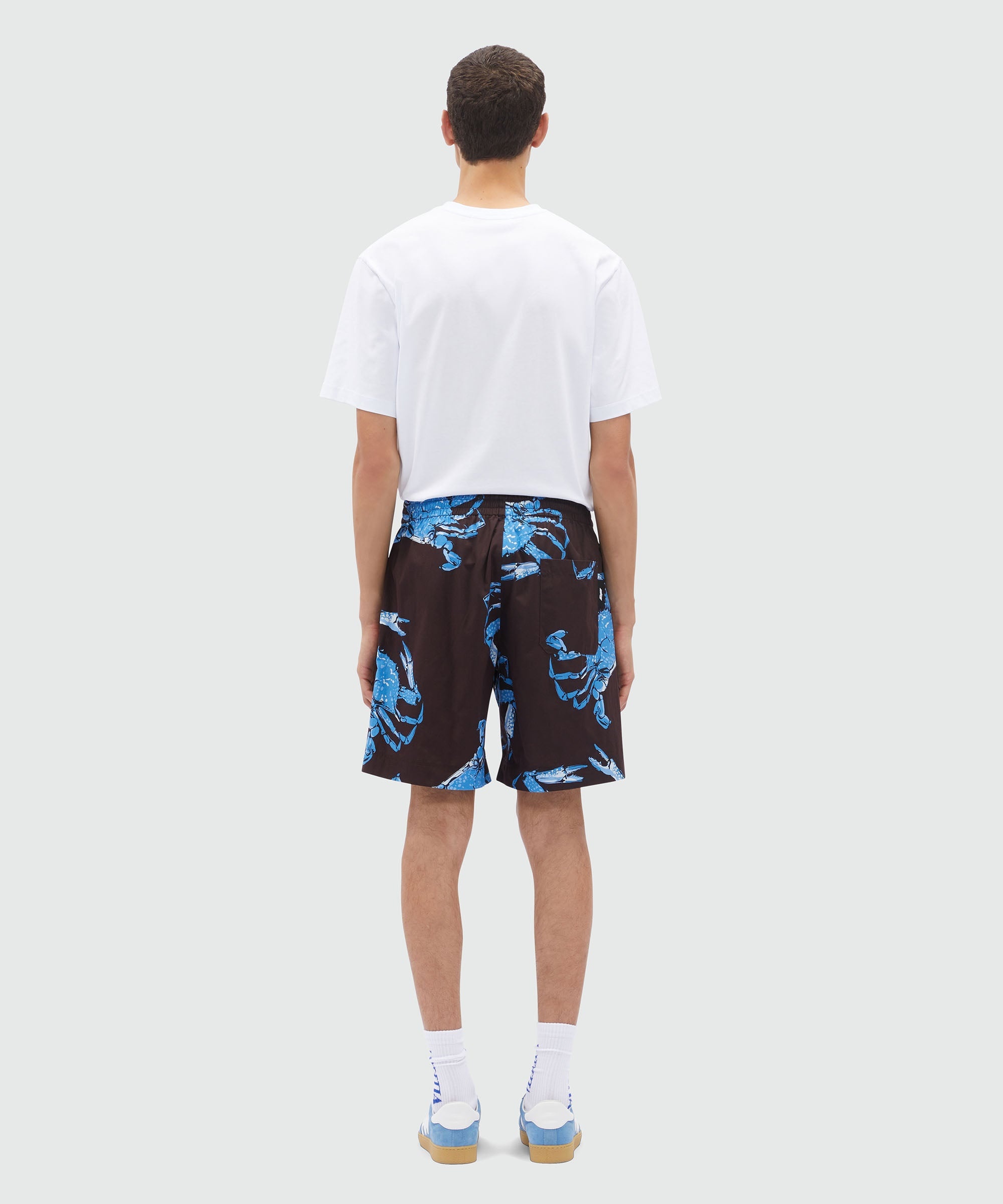 Bermuda shorts in black poplin with "King crab" print - 3