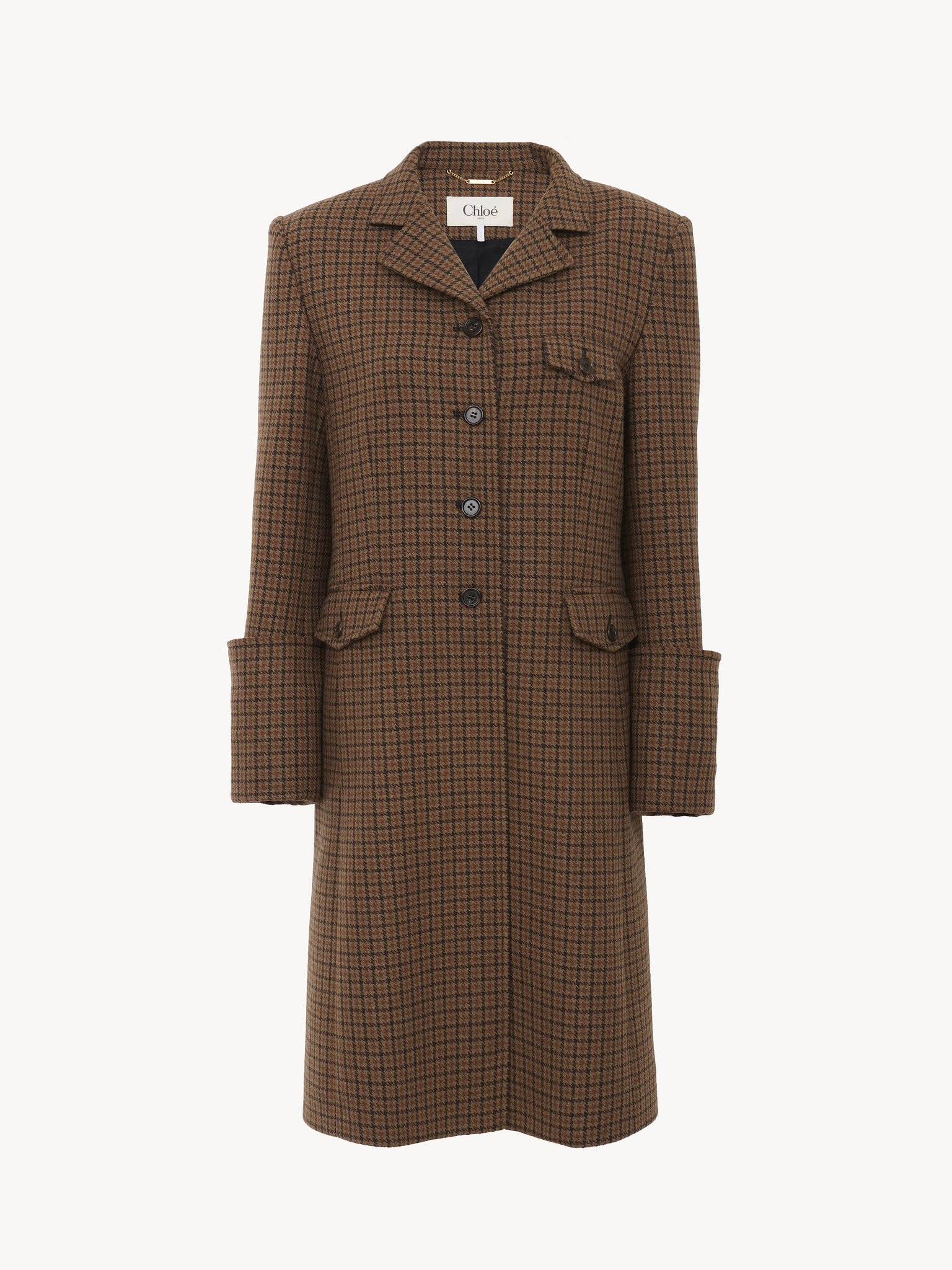 RIDING COAT IN HOUNDSTOOTH WOOL - 2