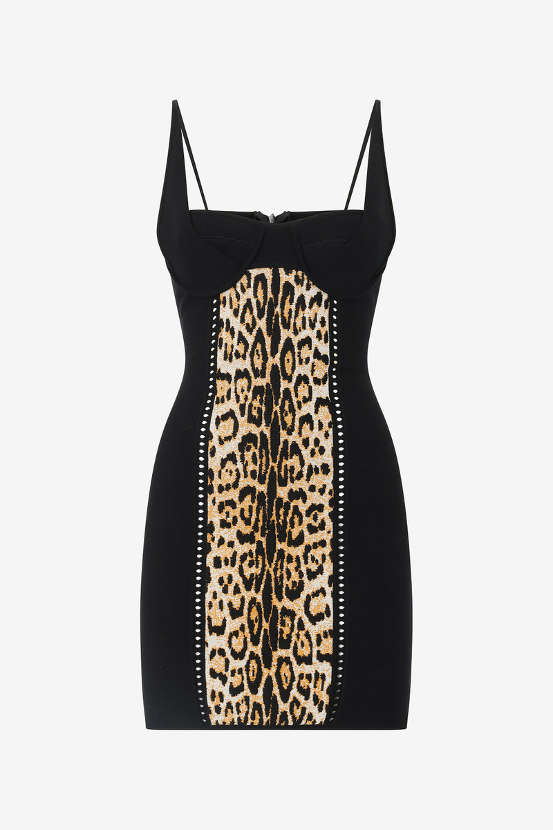 Mini Dress With Jaguar Skin Pattern 1