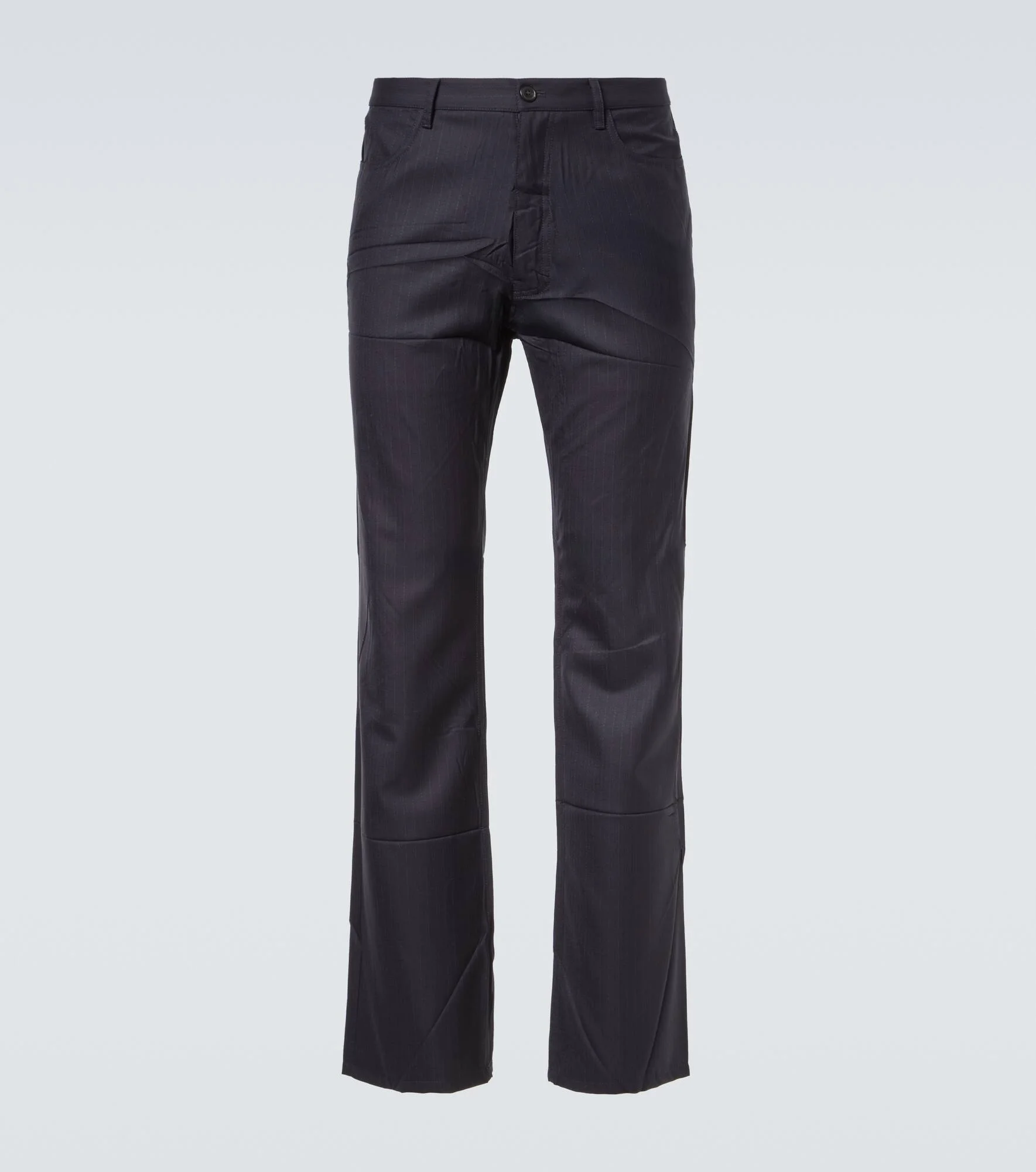 Pinstripe wool straight pants - 1