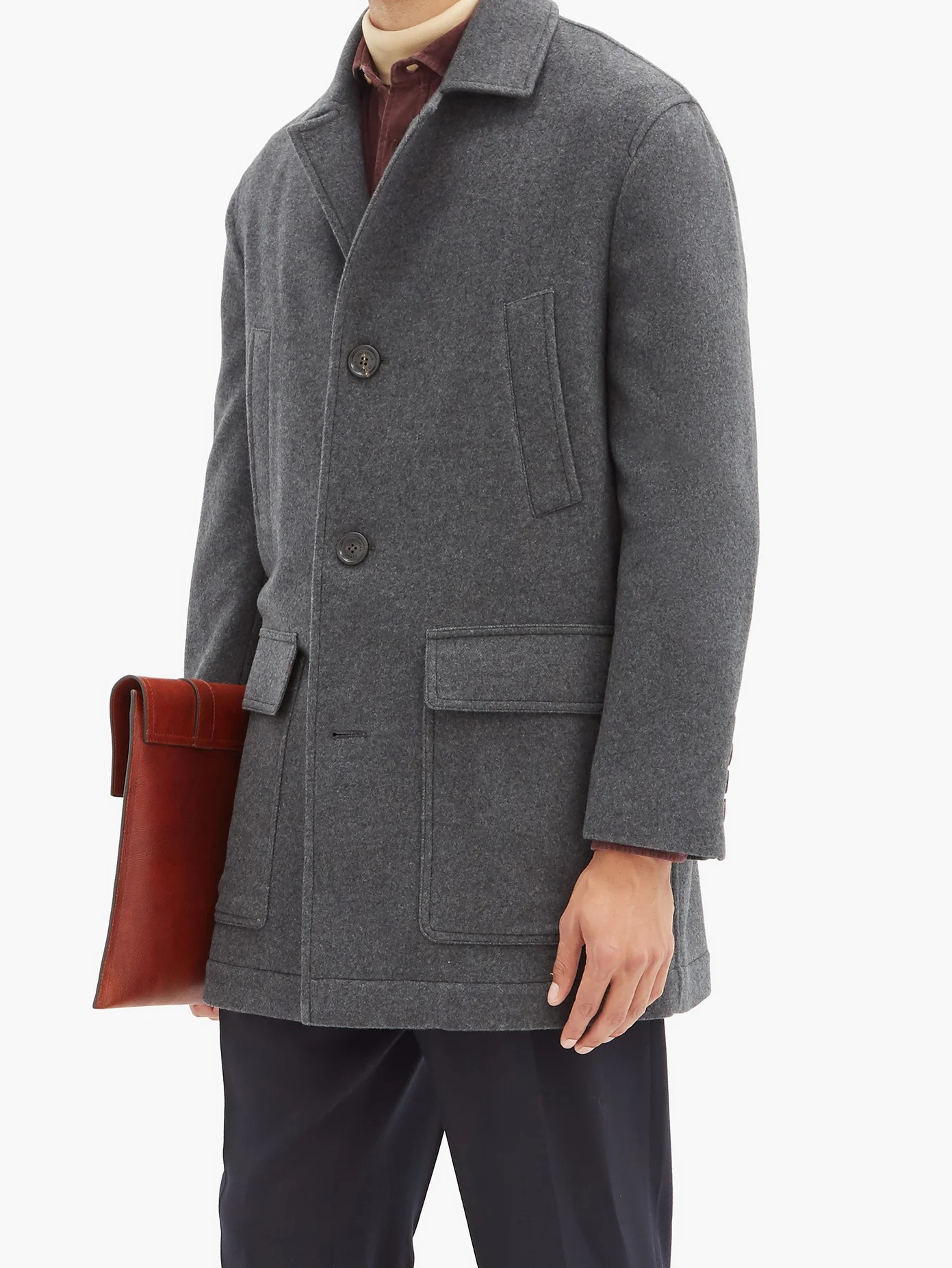 Single-breasted cashmere coat - 6