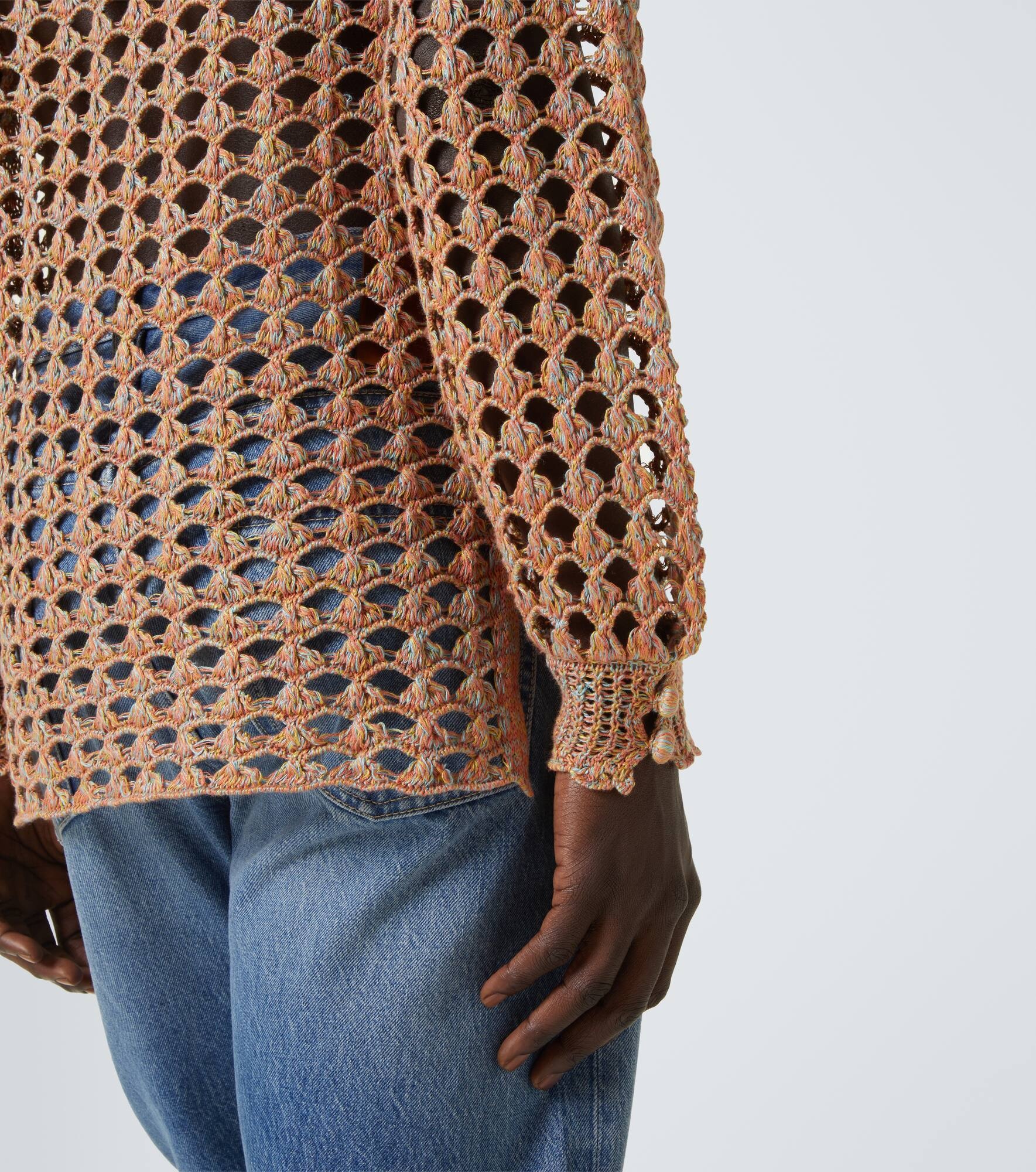 Crochet linen and cotton blouse - 6