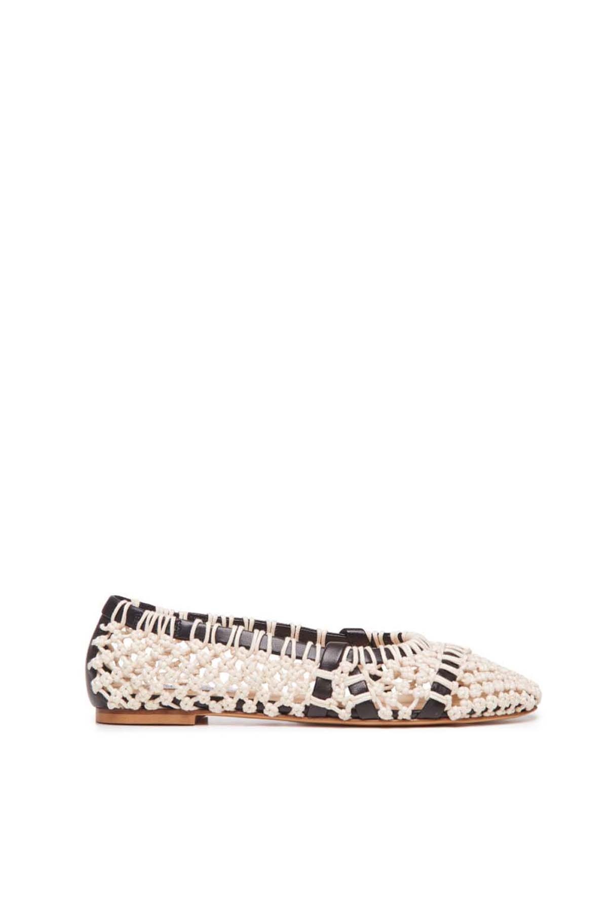 Armar Ballerina Shoe in Cream Crochet - 1