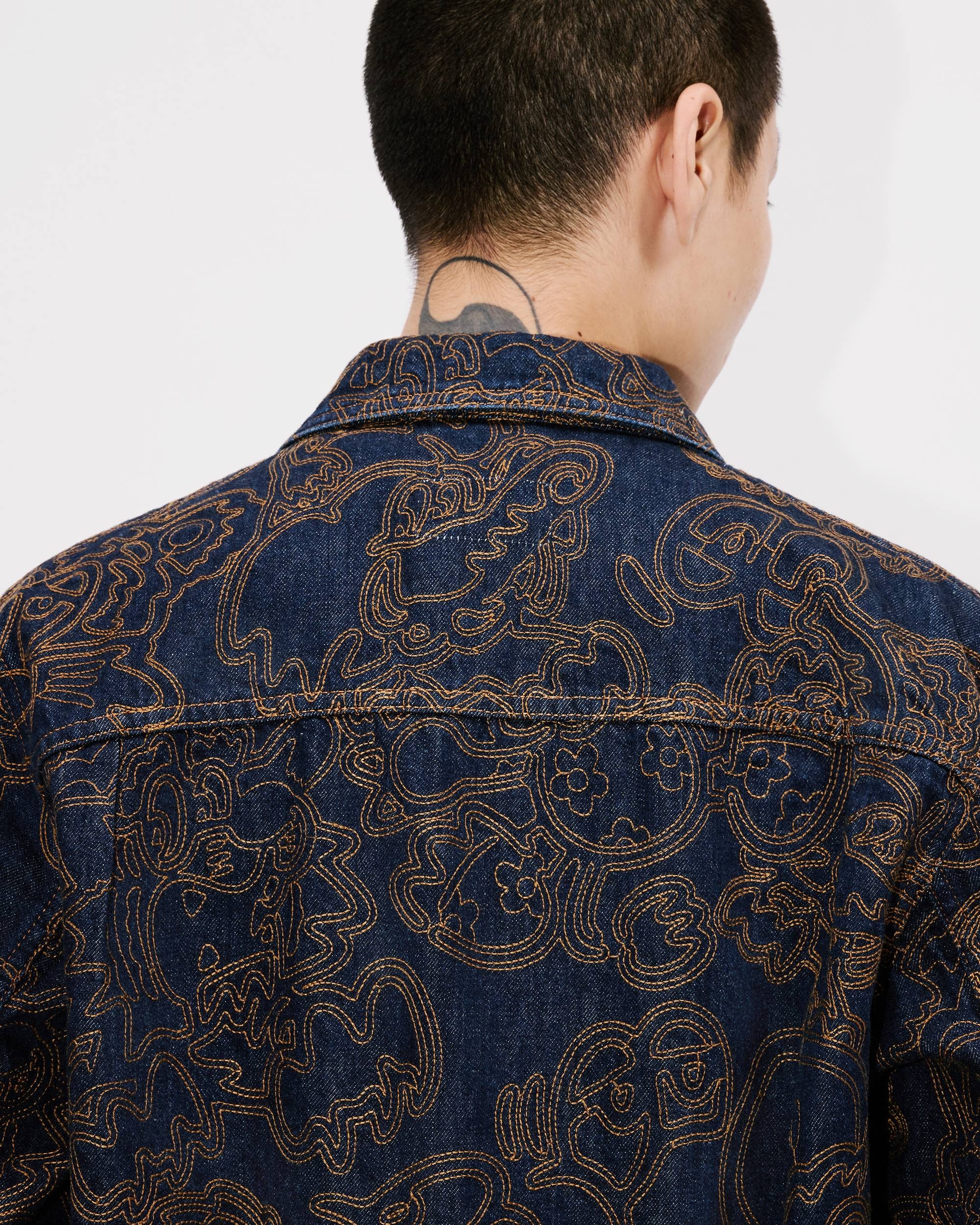 'KENZO by Verdy' embroidered trucker jacket in japanese denim - 8