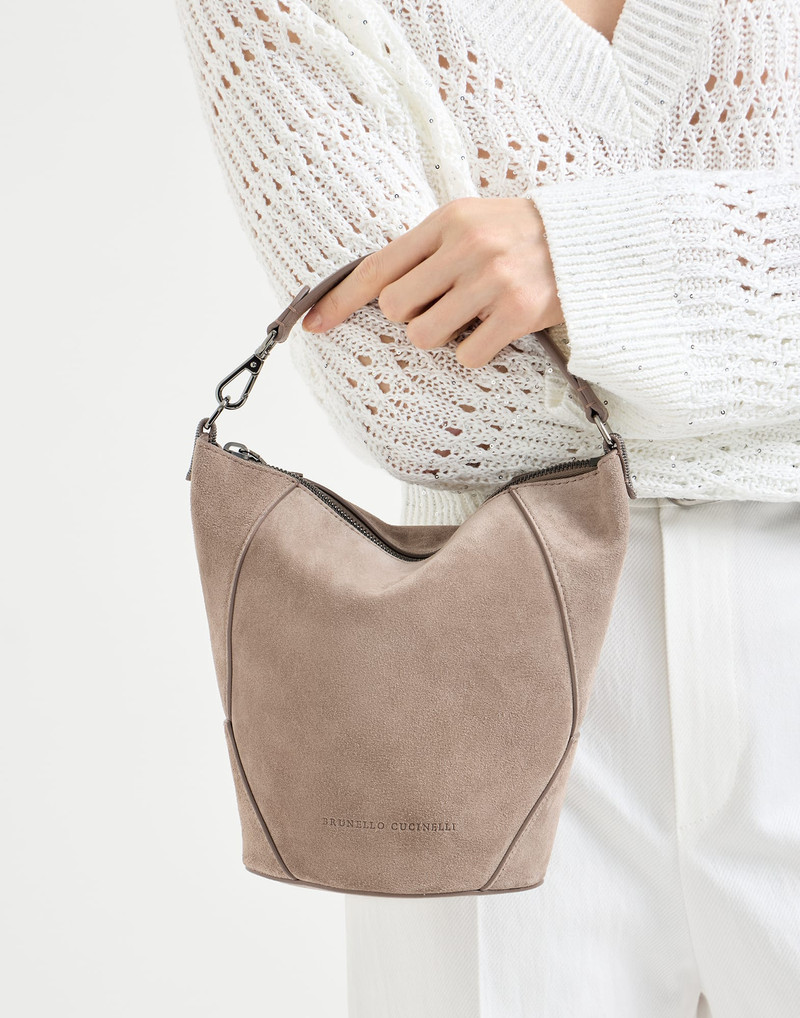 BC Duo bucket bag in suede with monili 4