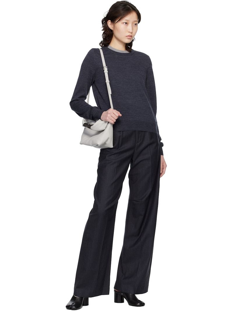 MM6 Maison Margiela Gray Pinstripe Wool Wide-Leg Trousers outlook