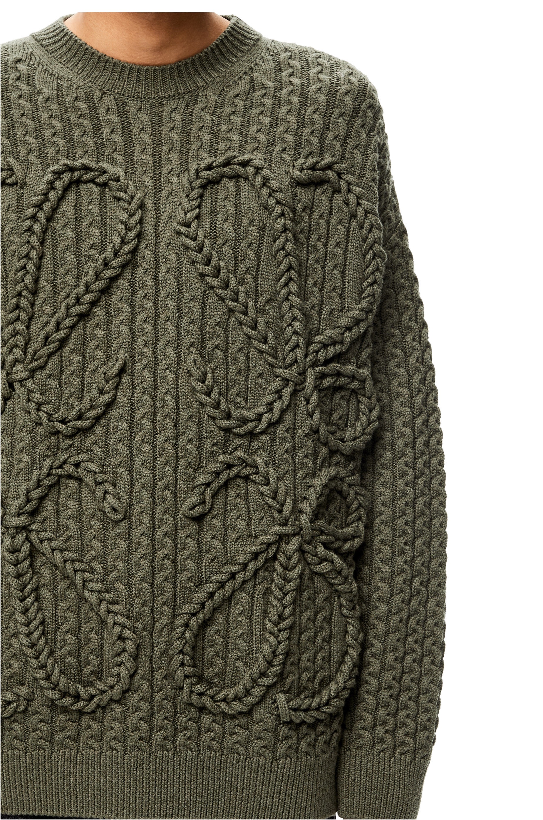 Cable Anagram sweater in wool - 5