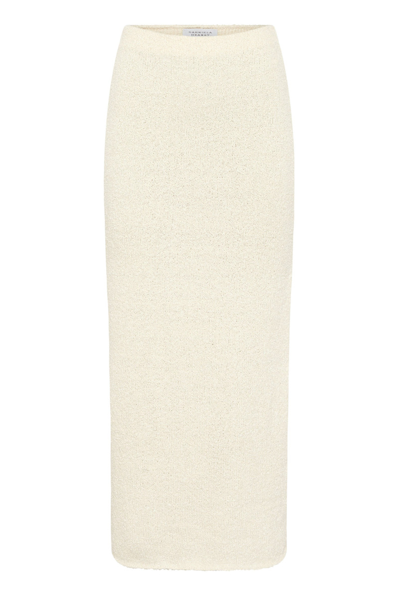 Terranova Knit Maxi Skirt in Off White Mulberry Silk 1