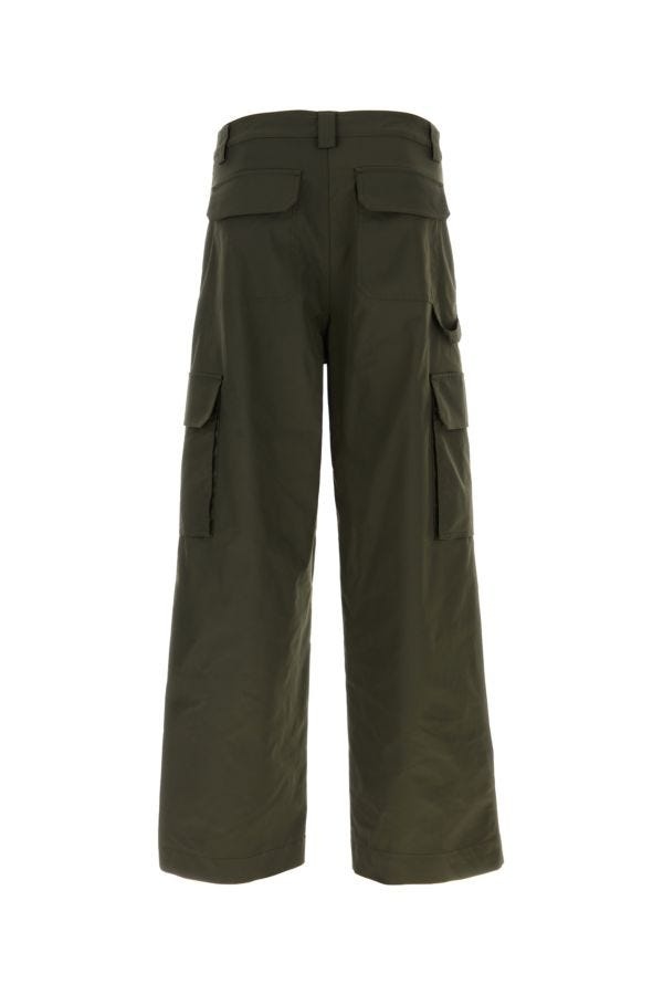 Olive green polyester blend cargo pant - 2