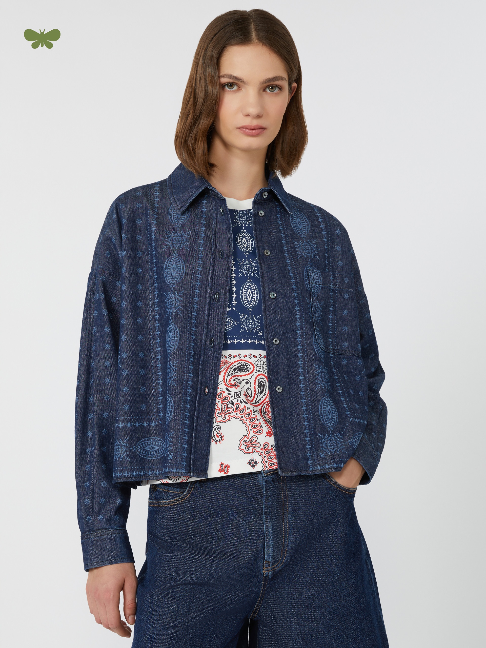 GIOCHI Laser-cut denim shirt - 5