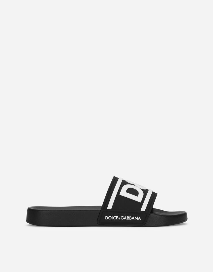 Rubber beachwear sliders with DG logo - 1