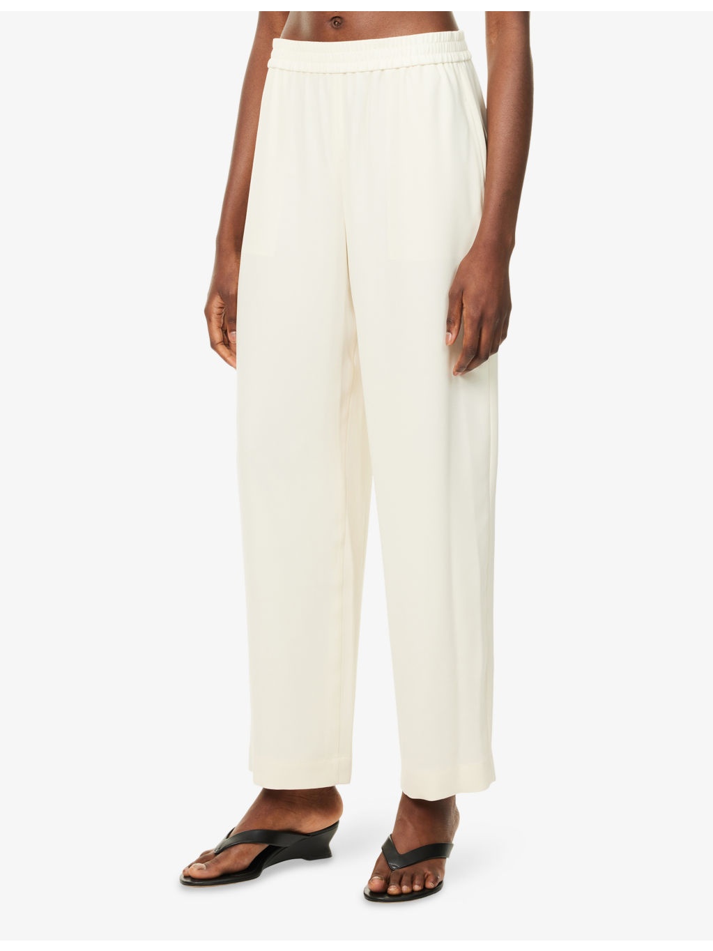 Drawstring Wide-Leg Woven Trousers - 3