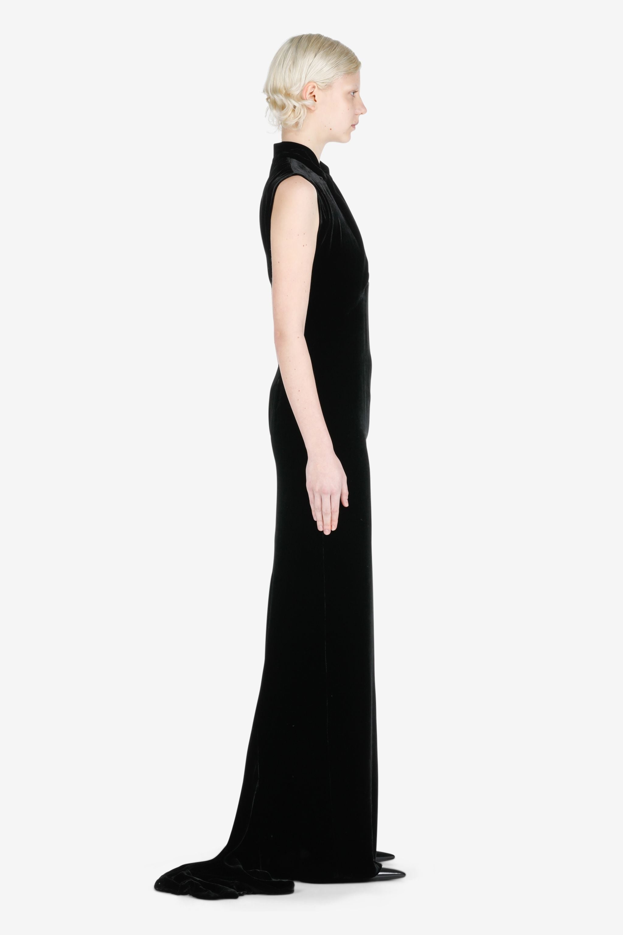 CUT-OUT VELVET MAXI DRESS - 3