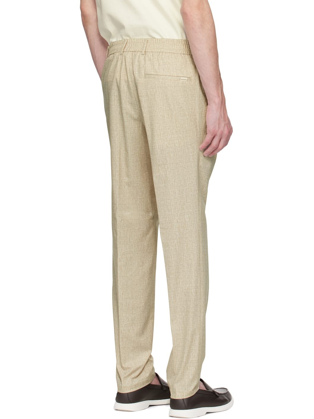 Beige Formal Water-Repellent Trousers - 3