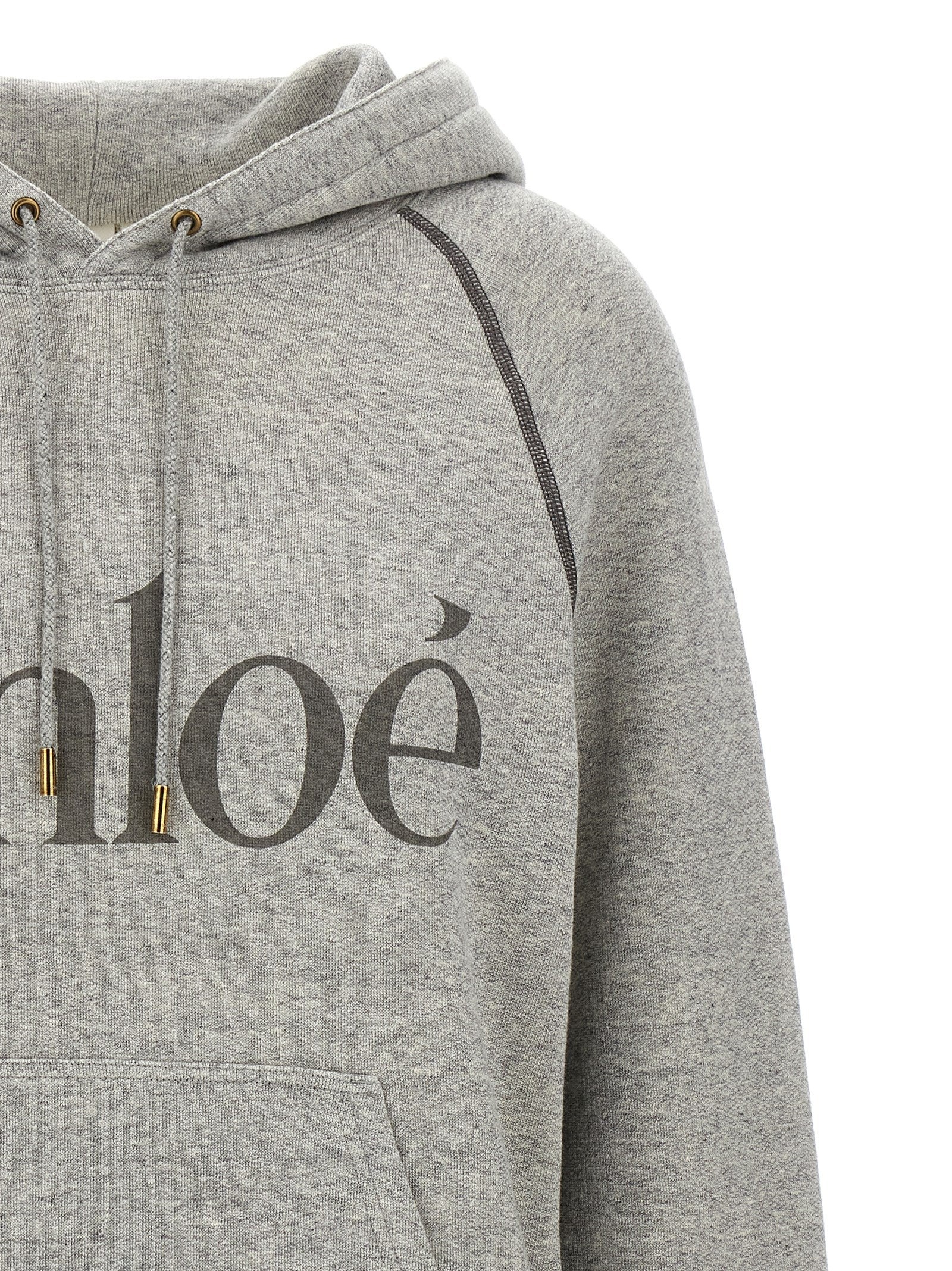 Logo Hoodie Sweatshirt Gray - 3