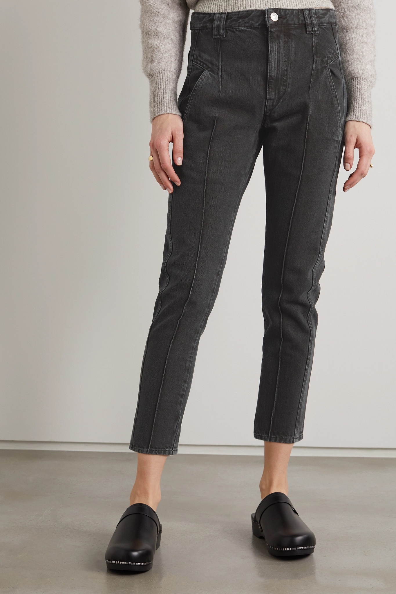 Tilly cropped paneled high-rise slim-leg jeans - 3