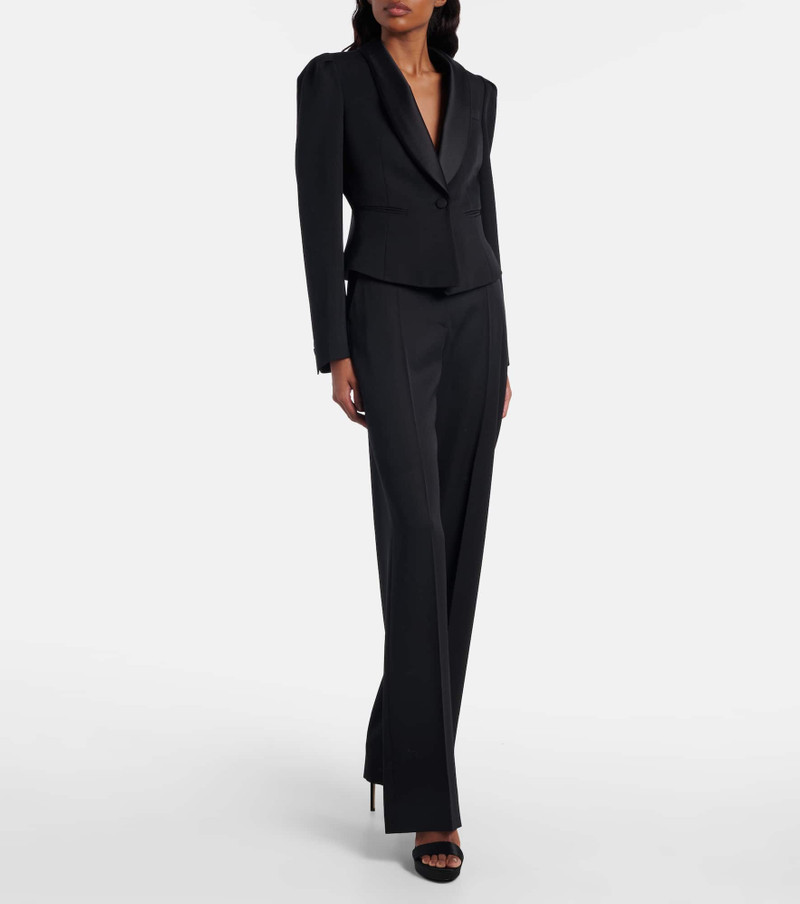 Alexander McQueen High-rise wool flared pants outlook