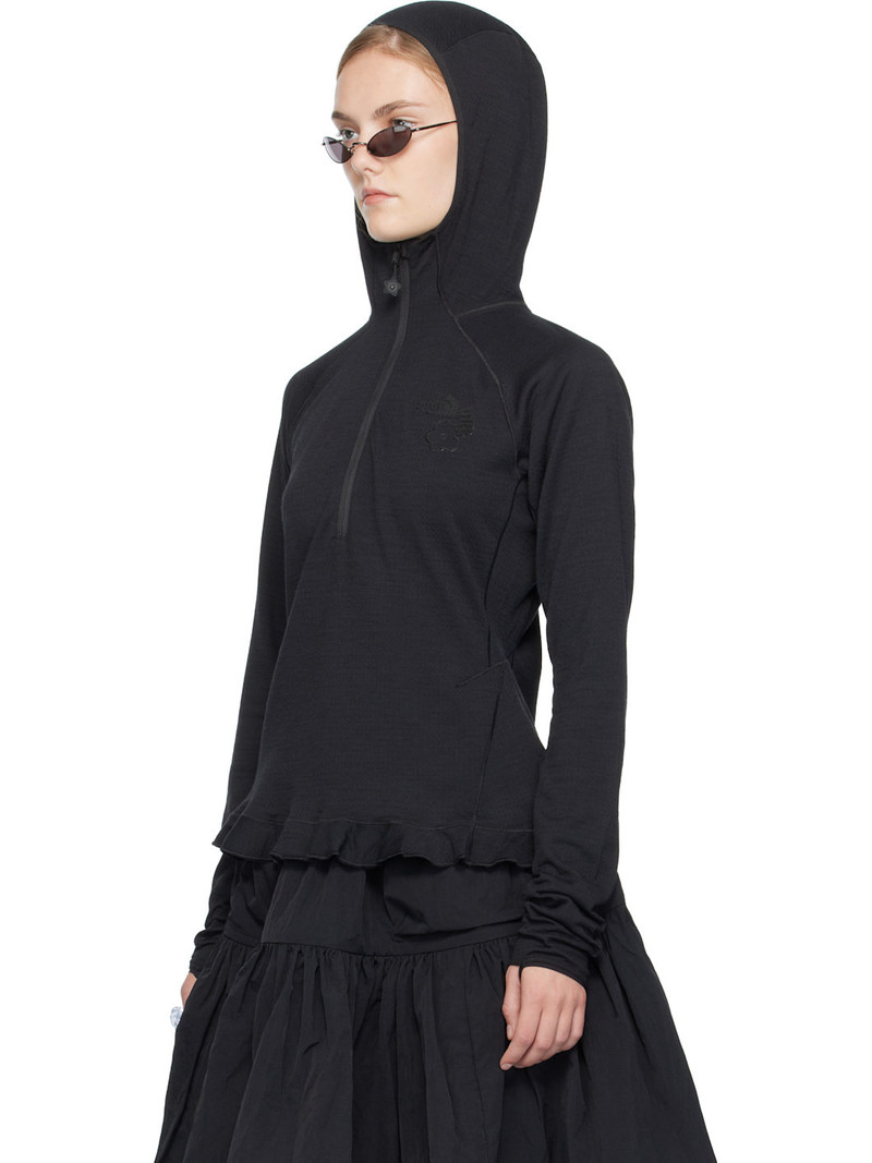 CECILIE BAHNSEN Black The North Face Edition Dotknit Wool Baselayer Hoodie outlook