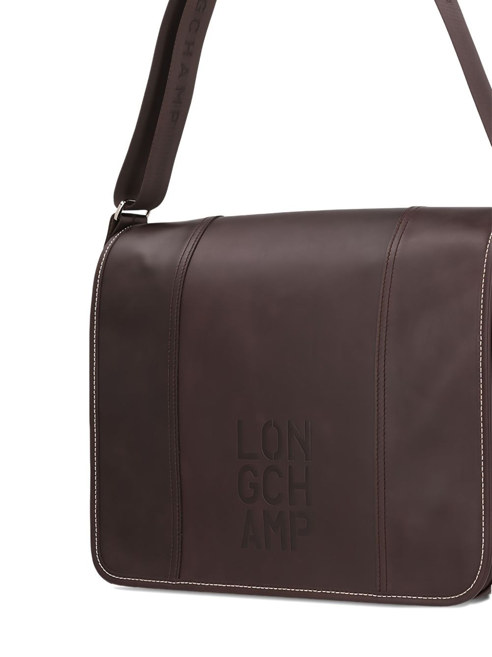 embossed-logo leather cross body bag - 3