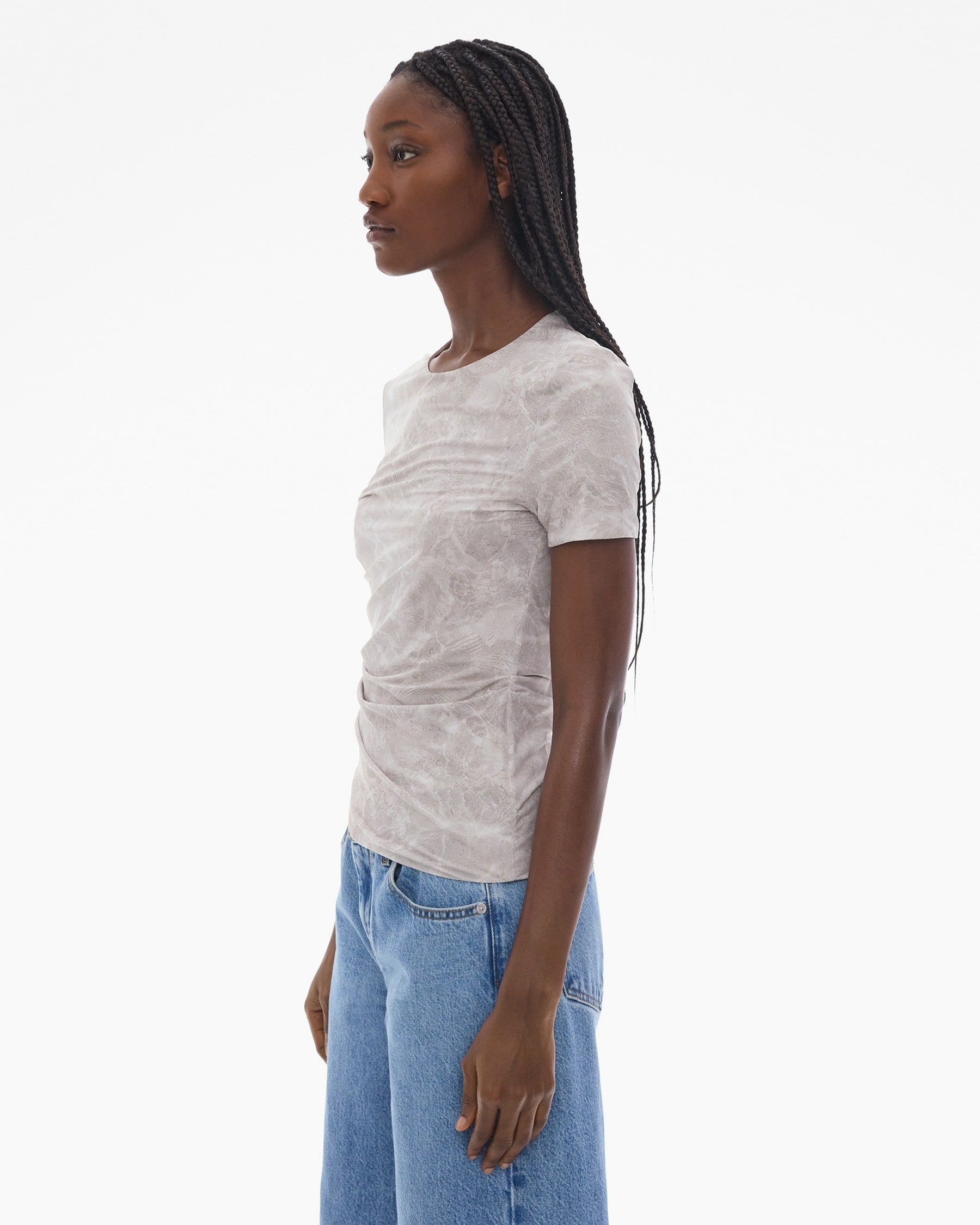 PRINTED RUCHED TEE - 5