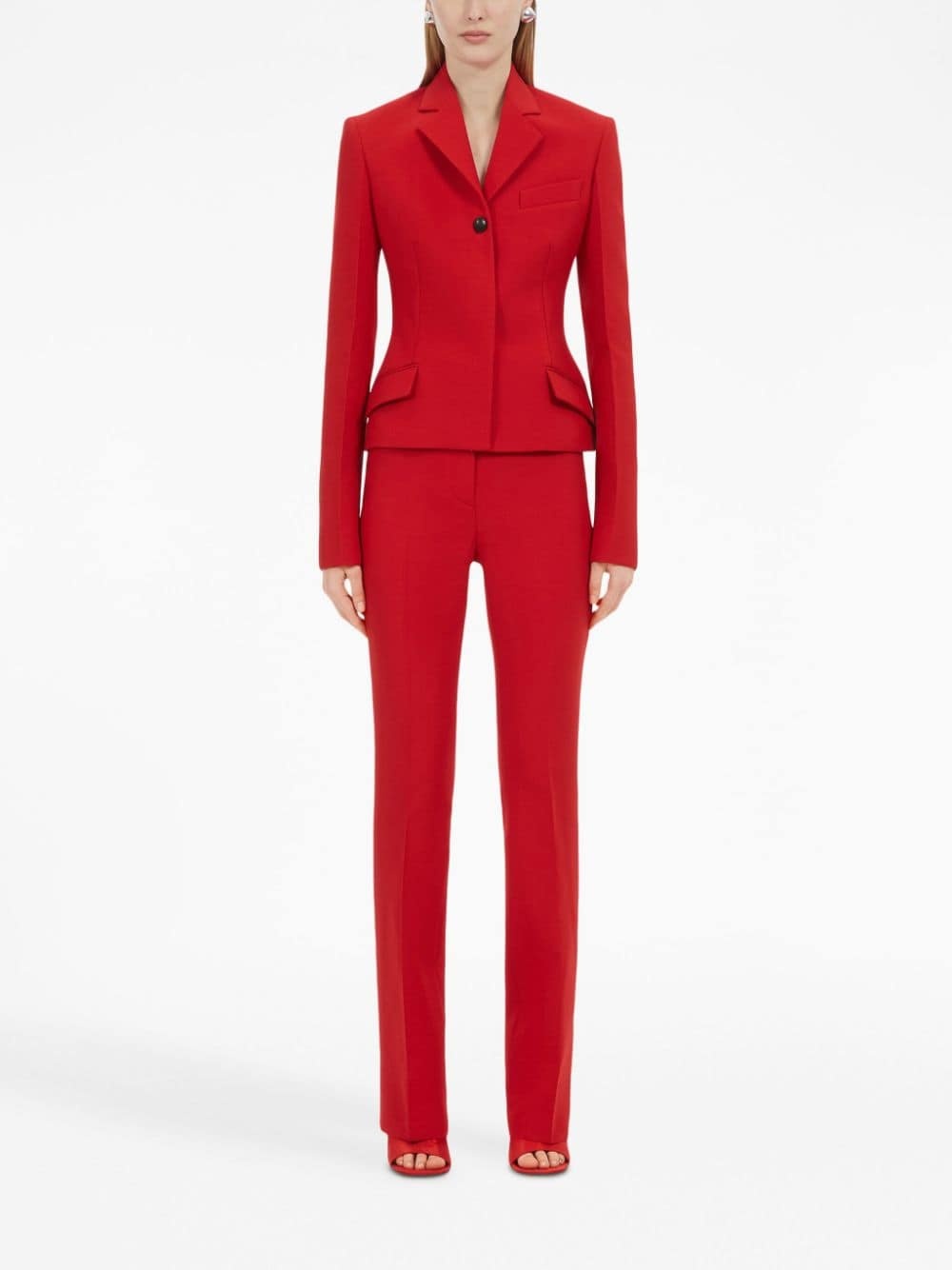 straight-leg wool tailored trousers - 2