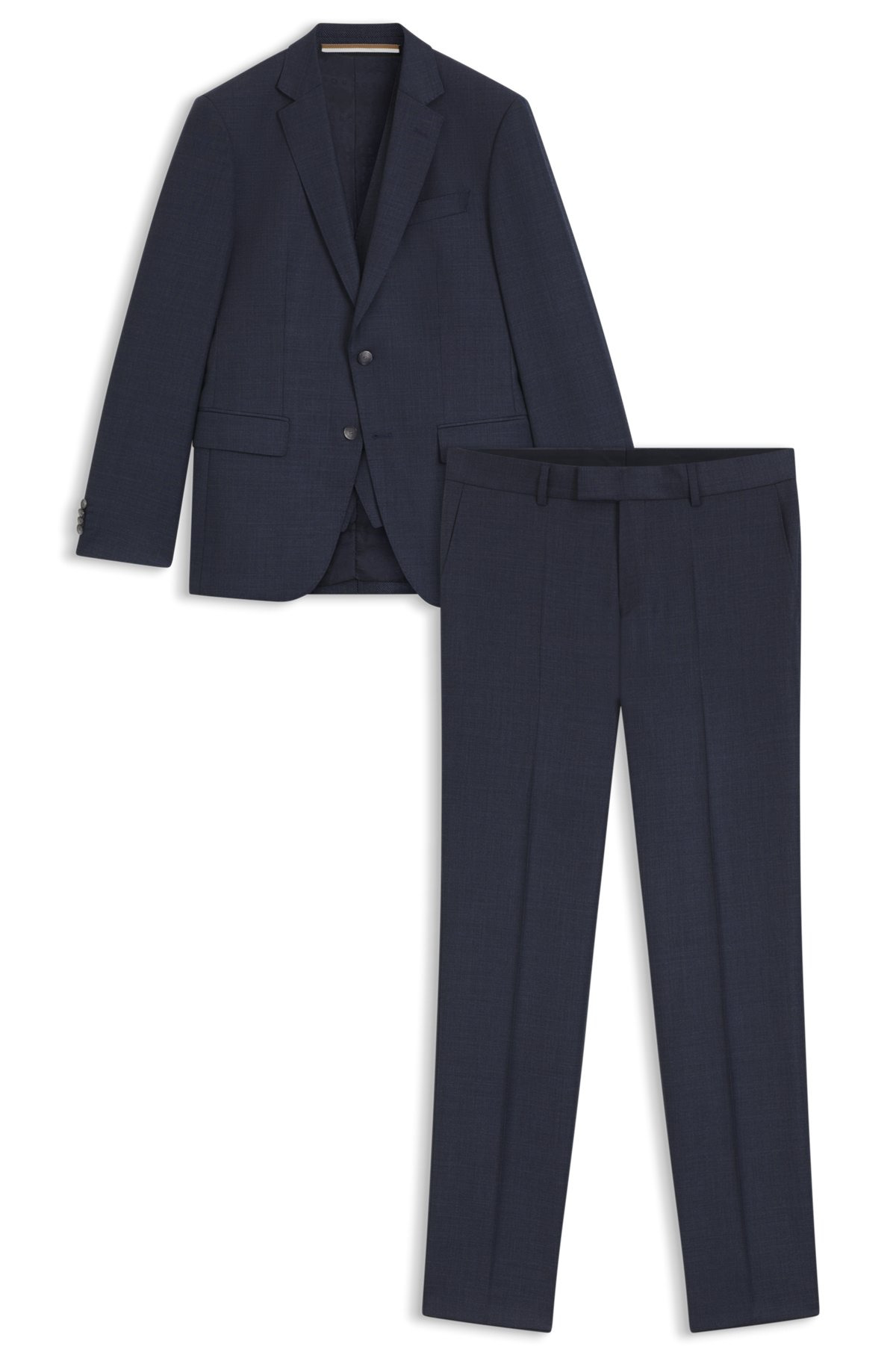 THREE-PIECE SLIM-FIT SUIT IN PATTERNED STRETCH WOOL - 8