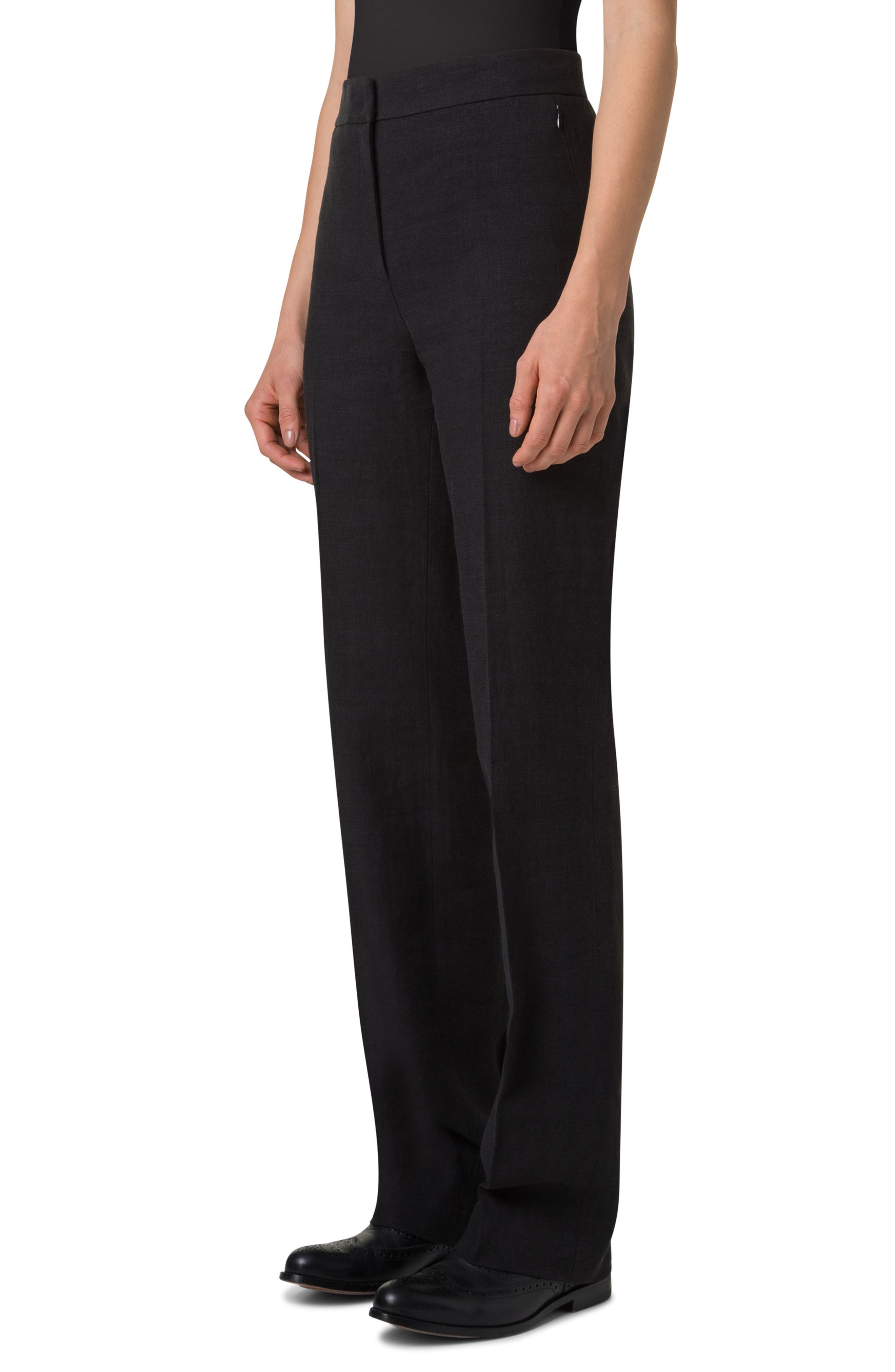 Akris Carl Linen & Wool Blend Pants in Black at Nordstrom - 3