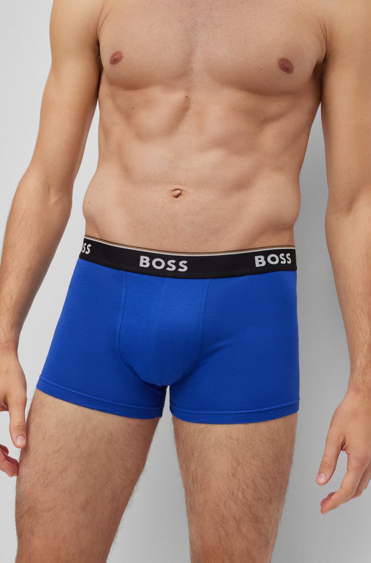 THREE-PACK OF STRETCH-COTTON TRUNKS WITH LOGO WAISTBANDS - 4