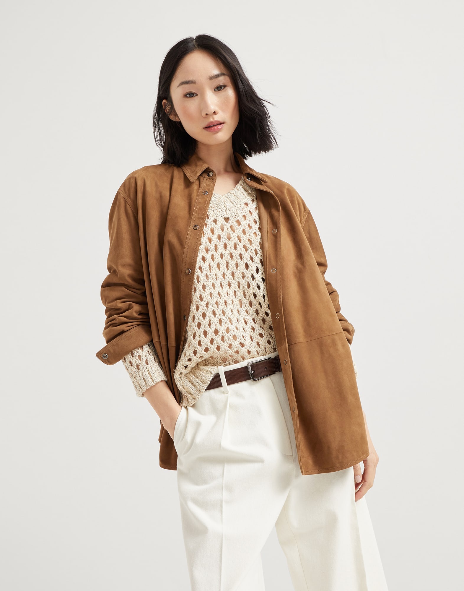 Silk and linen dazzling net sweater - 4