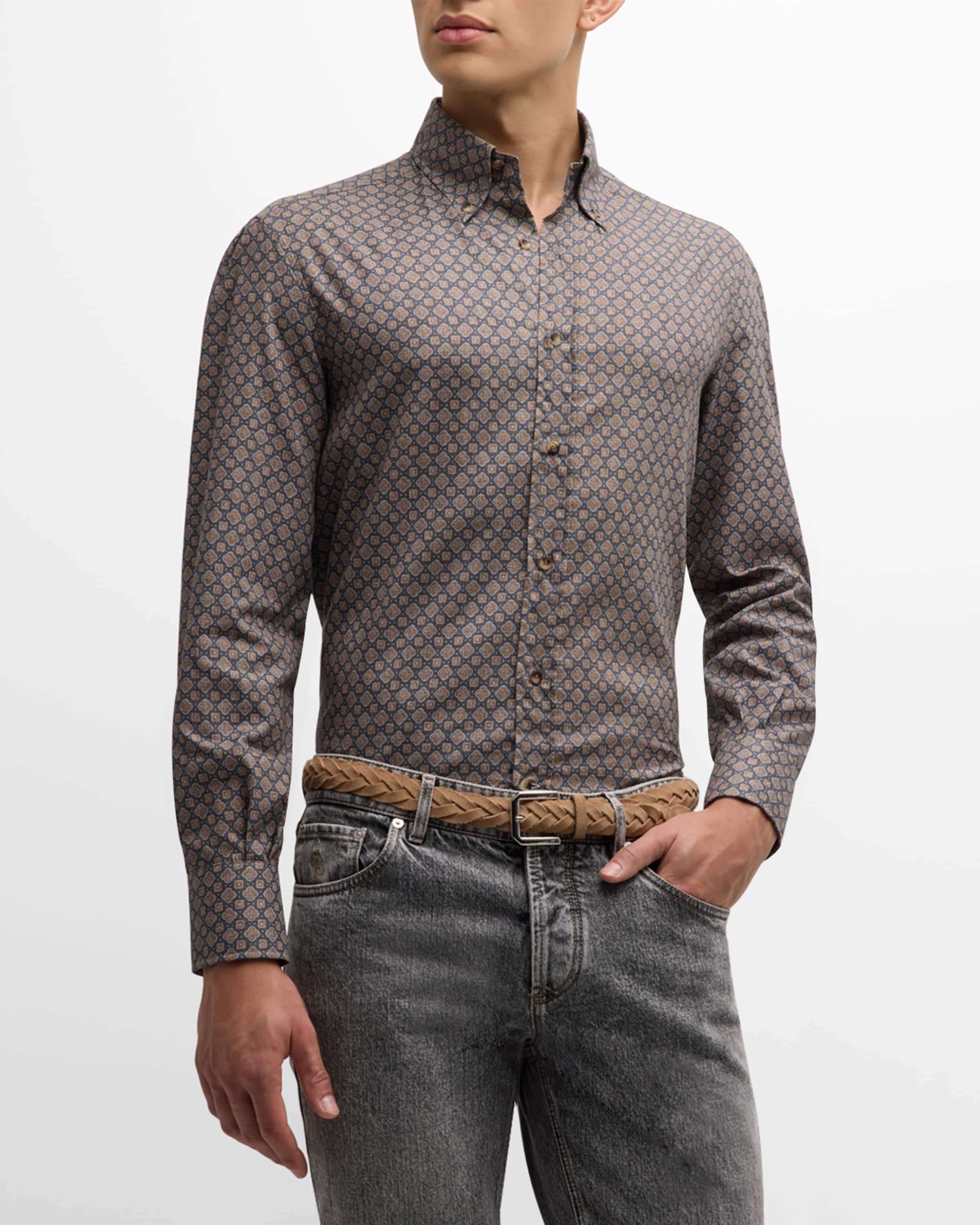 Men's Medallion Basic Button-Down Shirt - 1