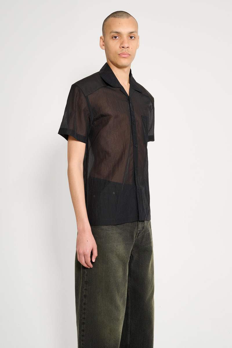 OLLY SHINDER OLLY SHINDER SHEER ARMY SHIRT WITH CORDURA YOKE BLACK outlook