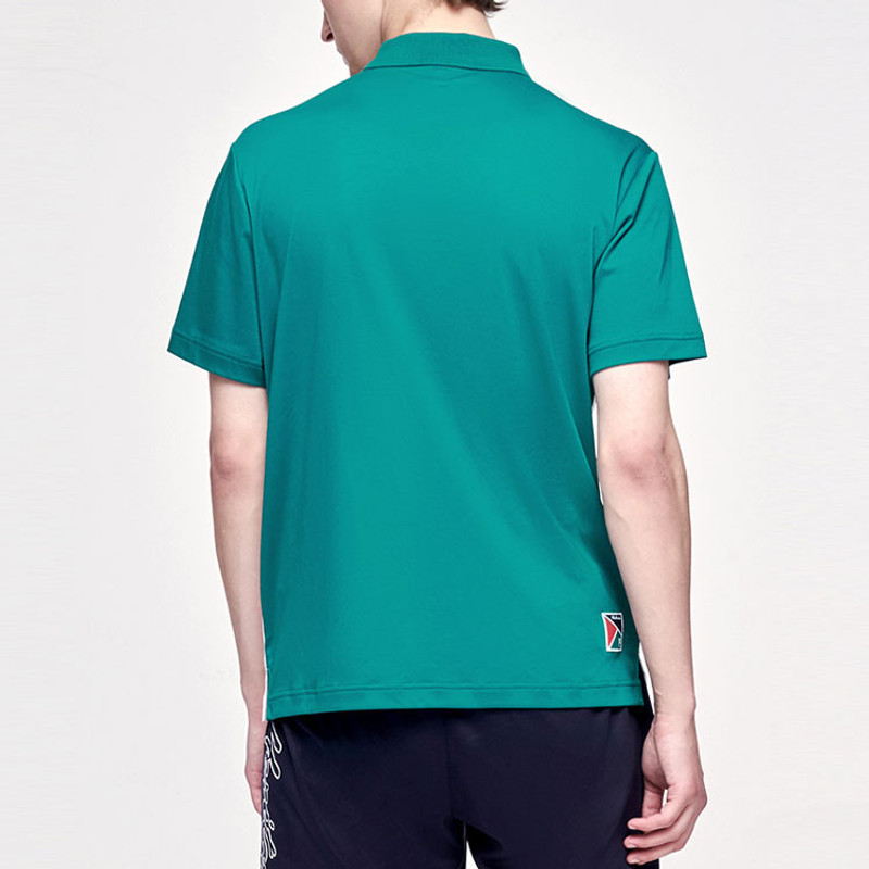 FILA Contrasting Colors Alphabet Printing Tennis Short Sleeve Polo Shirt Green A11M123153F-GN 4