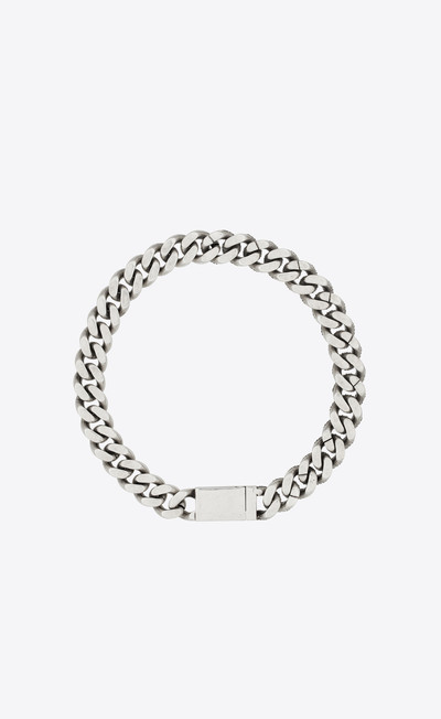 SAINT LAURENT rhinestone thick curb chain necklace in metal outlook