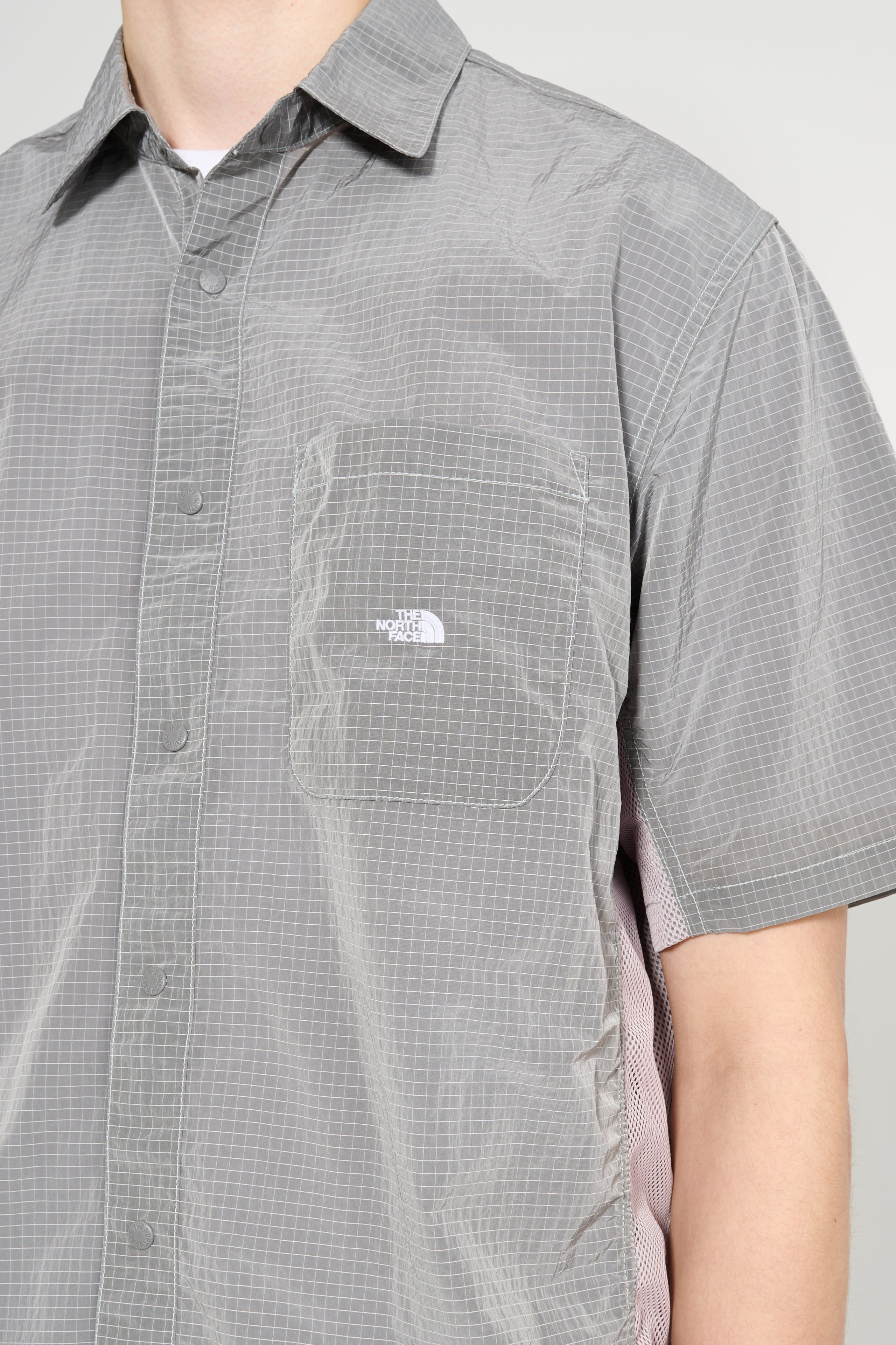 THE NORTH FACE FABRIC MIX SHORT SLEEVE SHIRT HIGH RISE GREY - 5