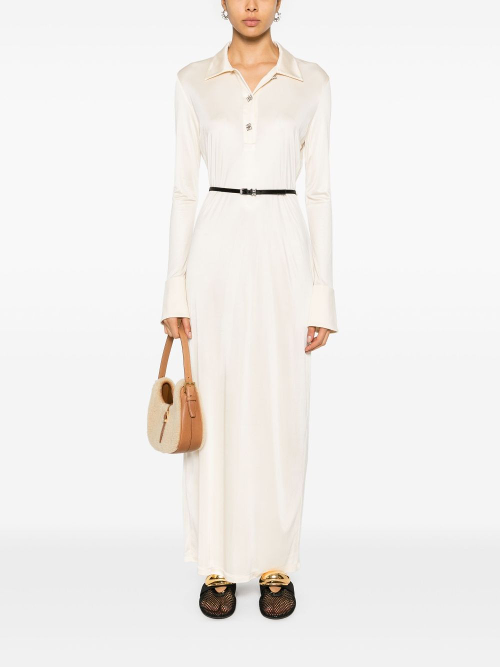 belted waist maxi-dress - 2