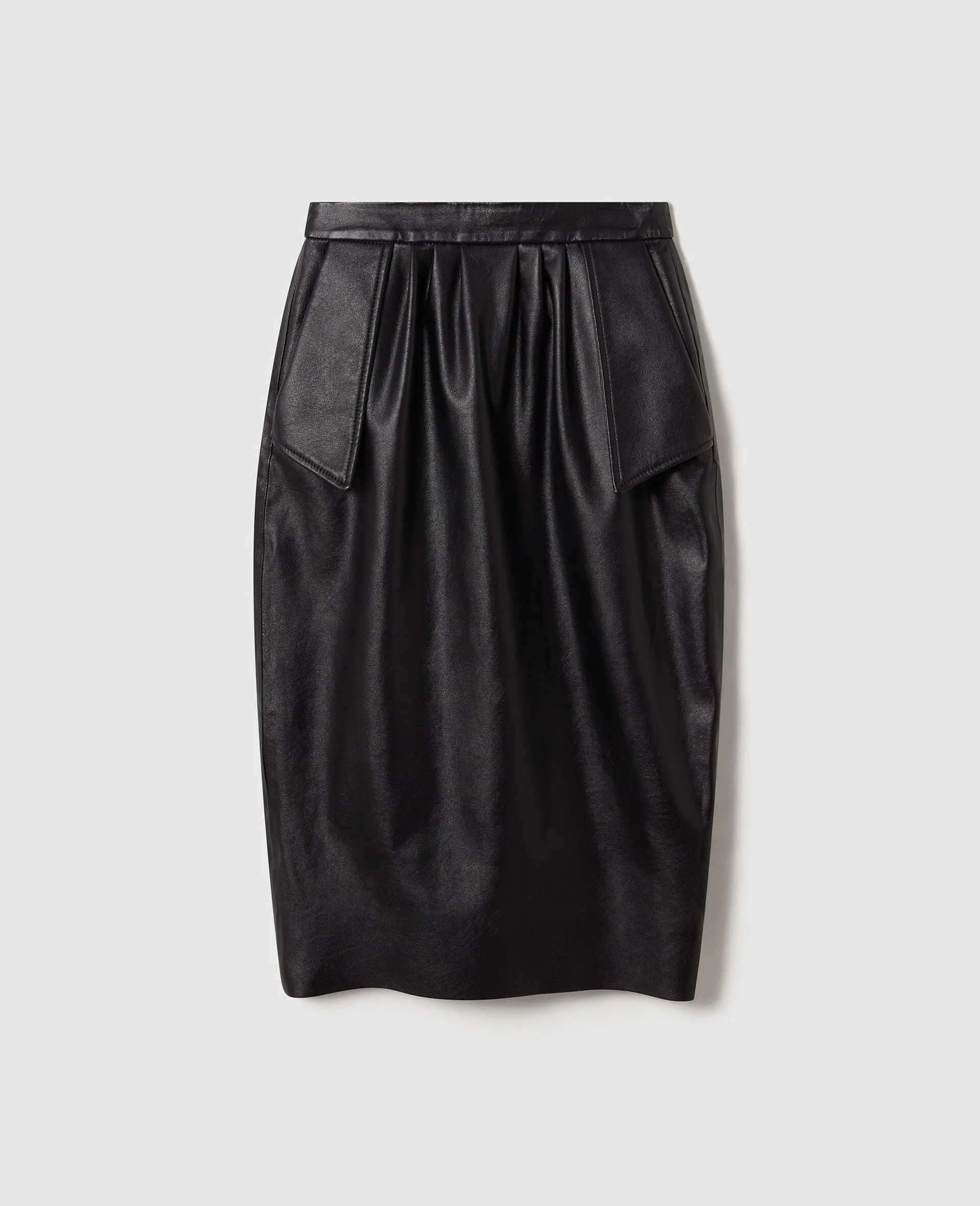 Vegan Leather Midi Skirt - 1