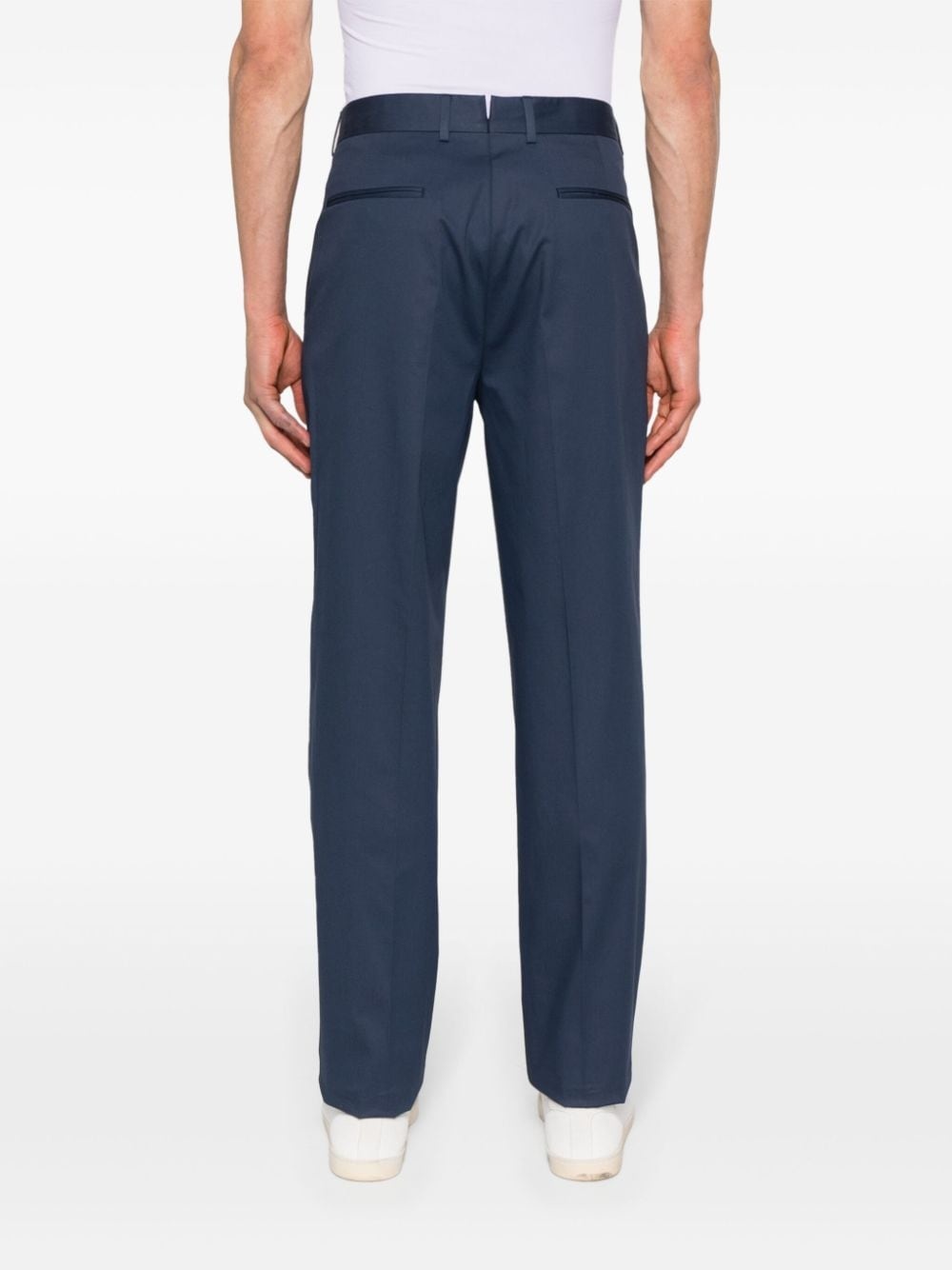 tapered-leg stretch-cotton trousers - 4