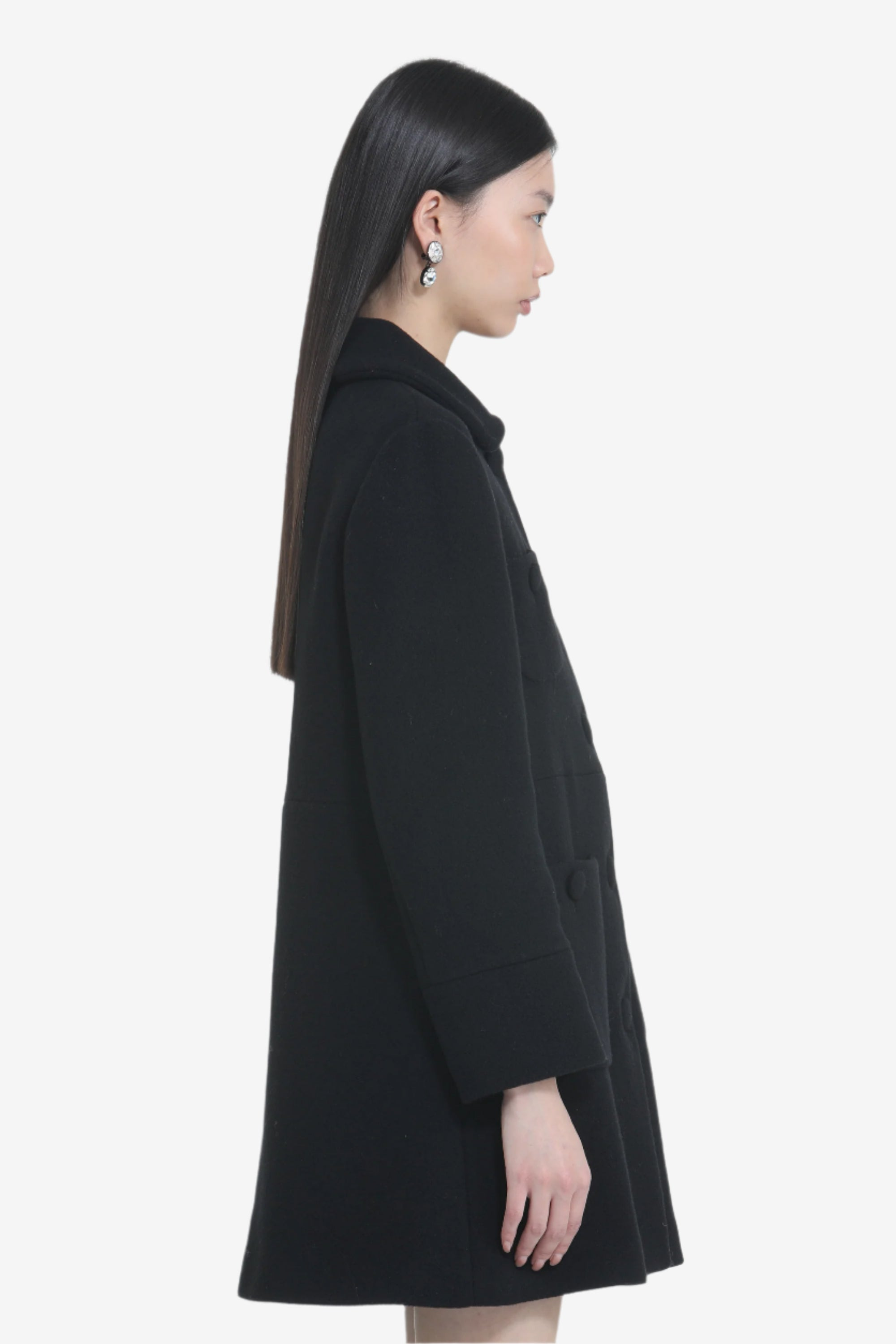 SHORT COAT WITH LARGE BUTTONS AND ROUNDED COLLAR - 3