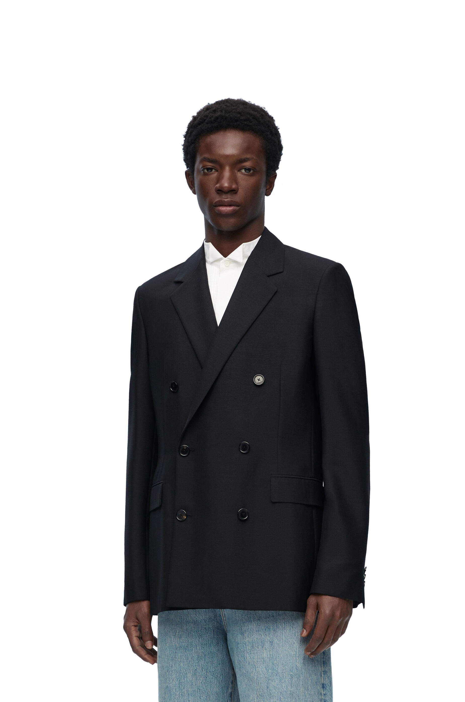 Double breasted jacket in wool and mohair - 3