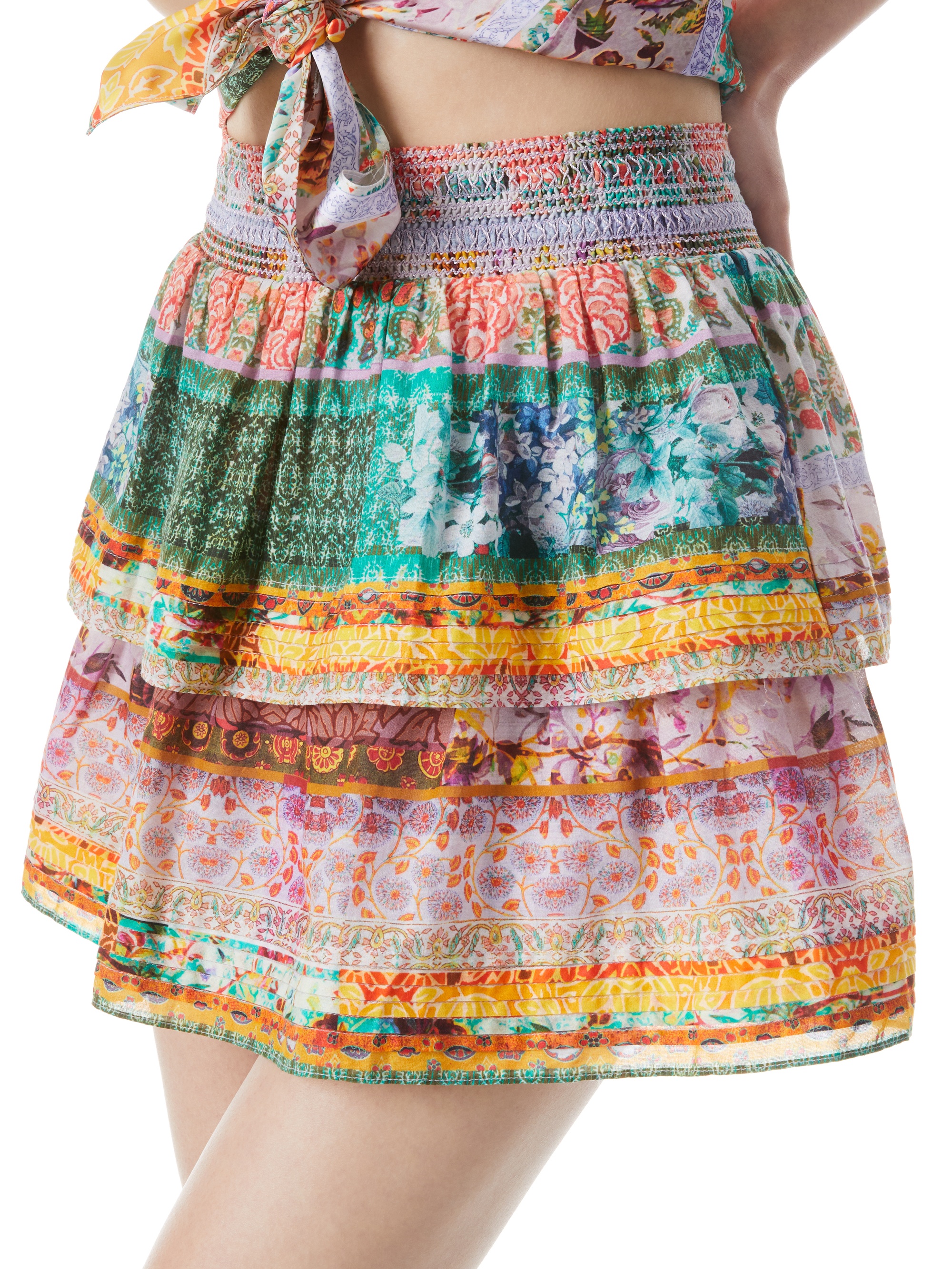 JOJO SMOCKED WAIST BAND RUFFLE MINI SKIRT - 5