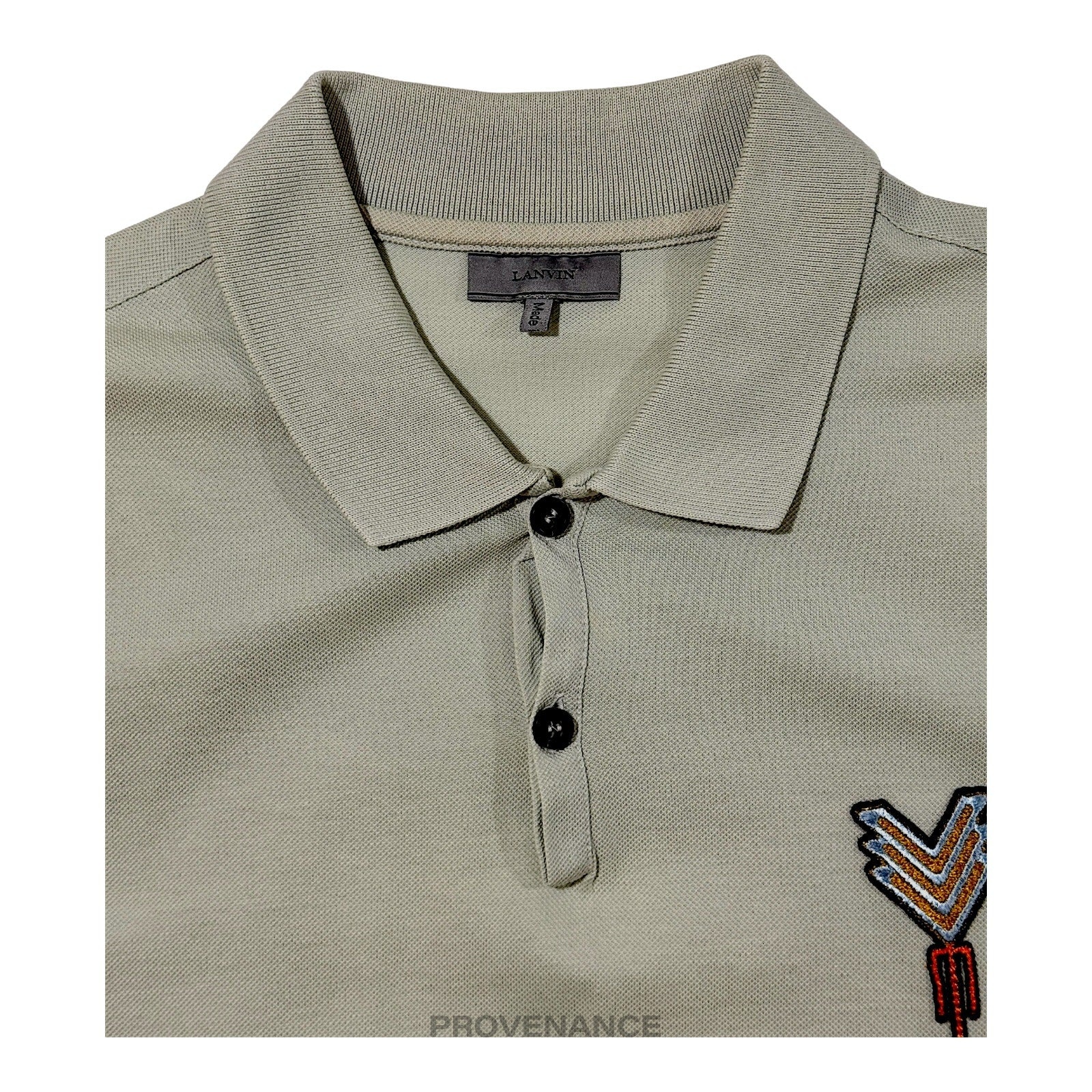 Lanvin Embroidered Polo Shirt - Sea Foam Green Pique XS - 3