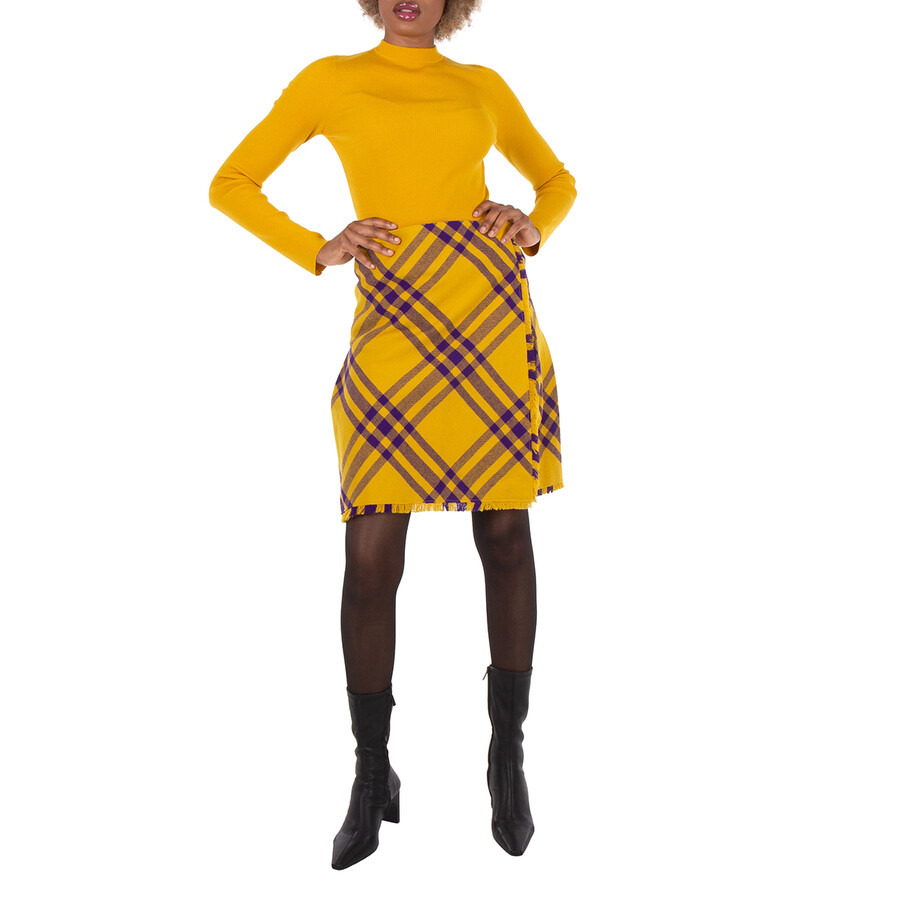 Burberry Check-Pattern Frayed Kilt - 4