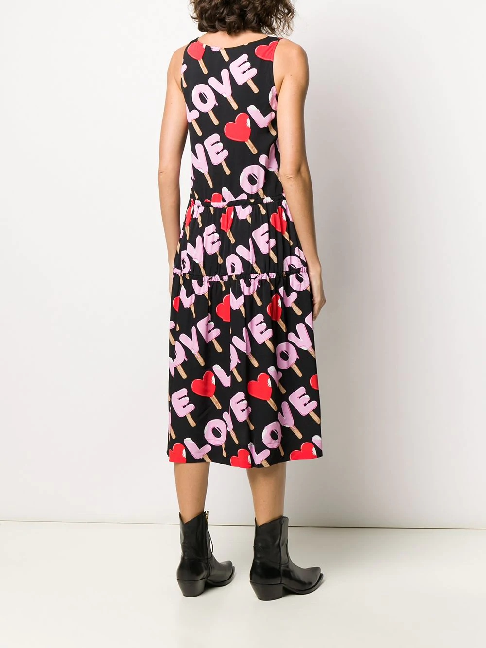 graphic-print flared dress - 4