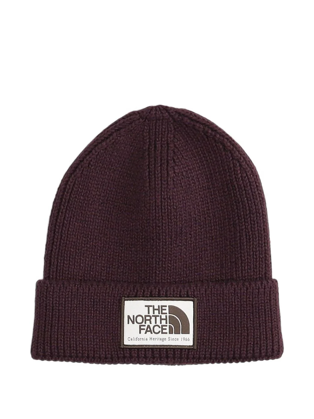 logo-patch ribbed beanie hat - 1