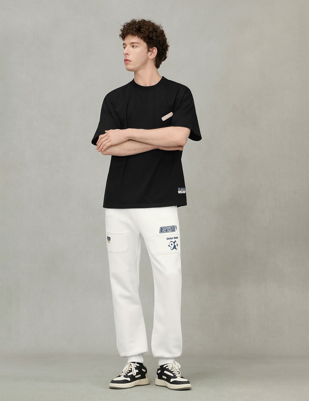 Logo and Daicock Print Relax Fit Sweatpants - 3